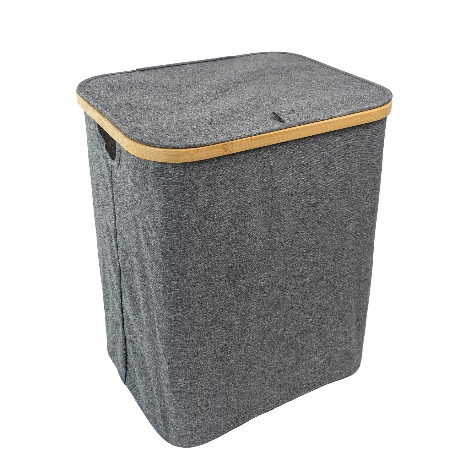 Jvl  Bambanio Foldable Bamboo Laundry Hamper - 66L - Grey - 66L
