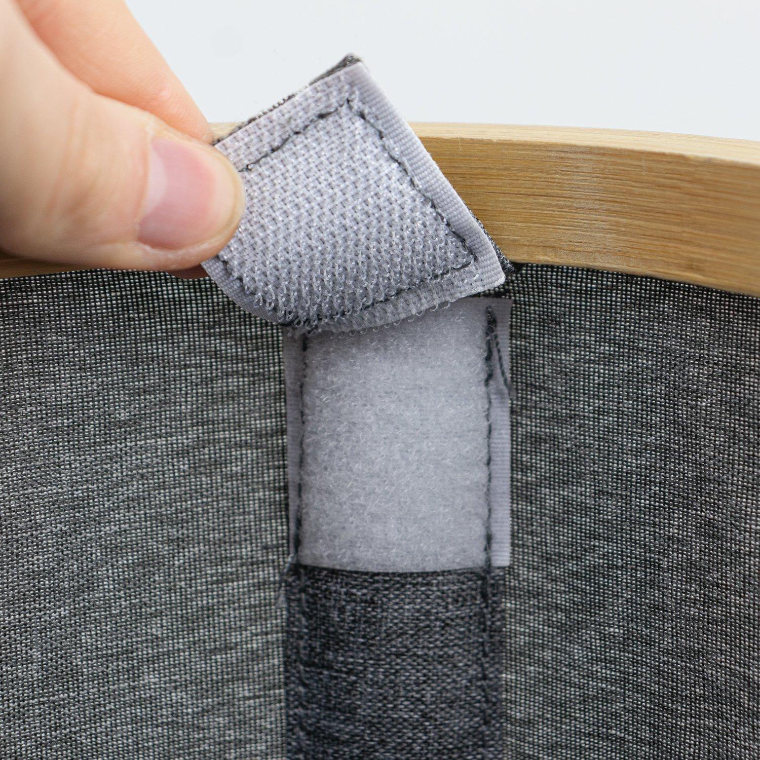 Grey - JVL - JVL Bambanio Foldable Bamboo Laundry Hamper - 66L - 5