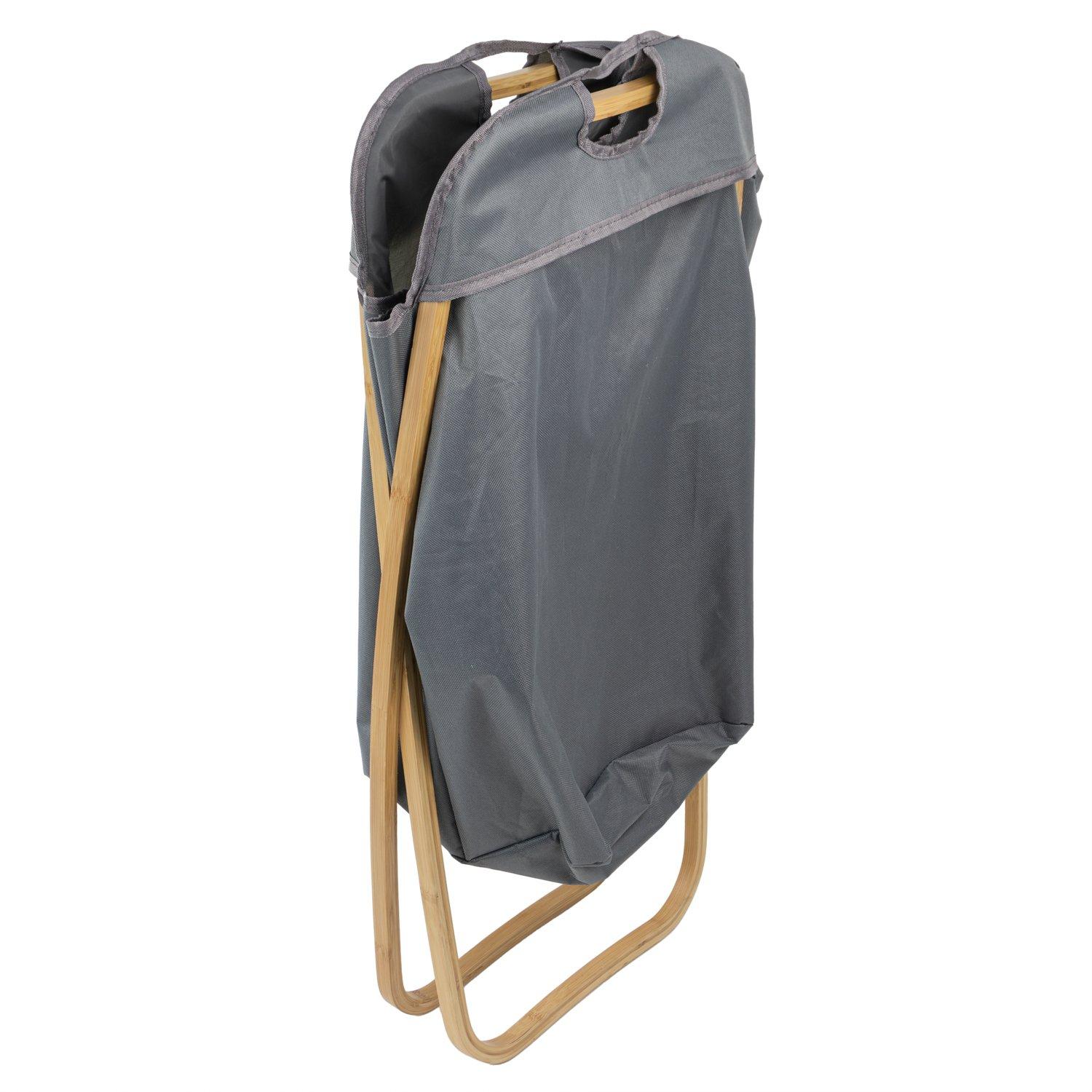 Grey - JVL - JVL Bambanio Foldable Laundry Hamper - 100L - 2