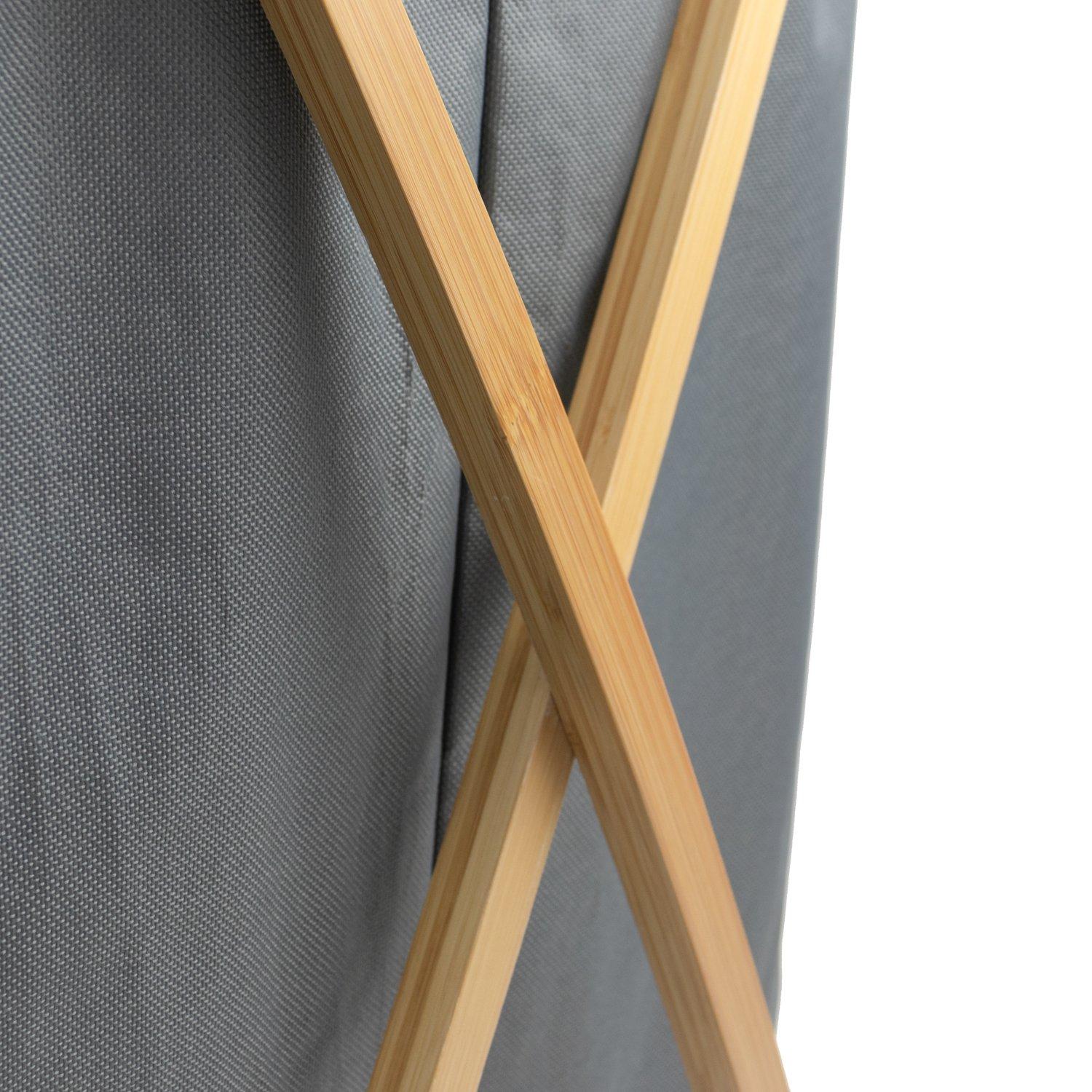 Grey - JVL - JVL Bambanio Foldable Laundry Hamper - 100L - 3