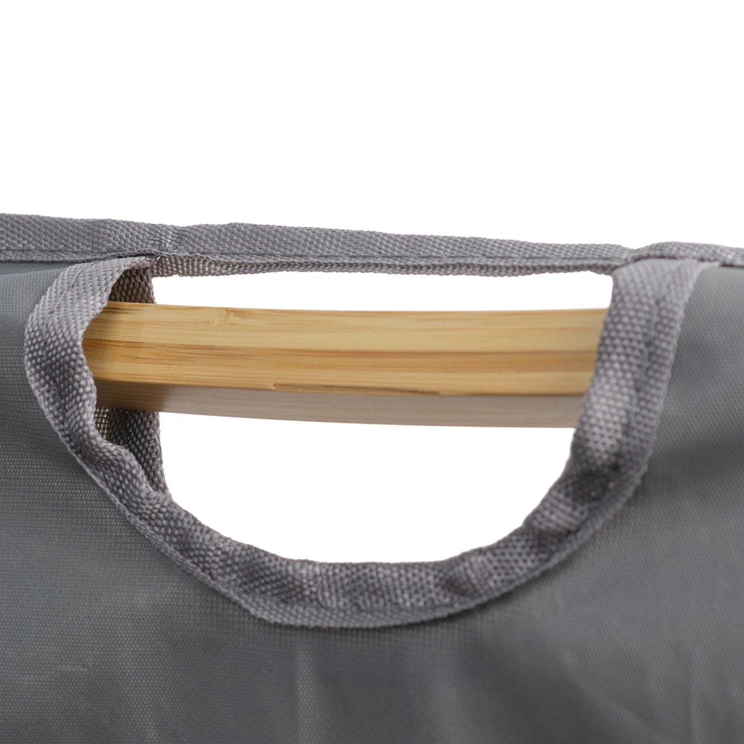 Grey - JVL - JVL Bambanio Foldable Laundry Hamper - 100L - 4