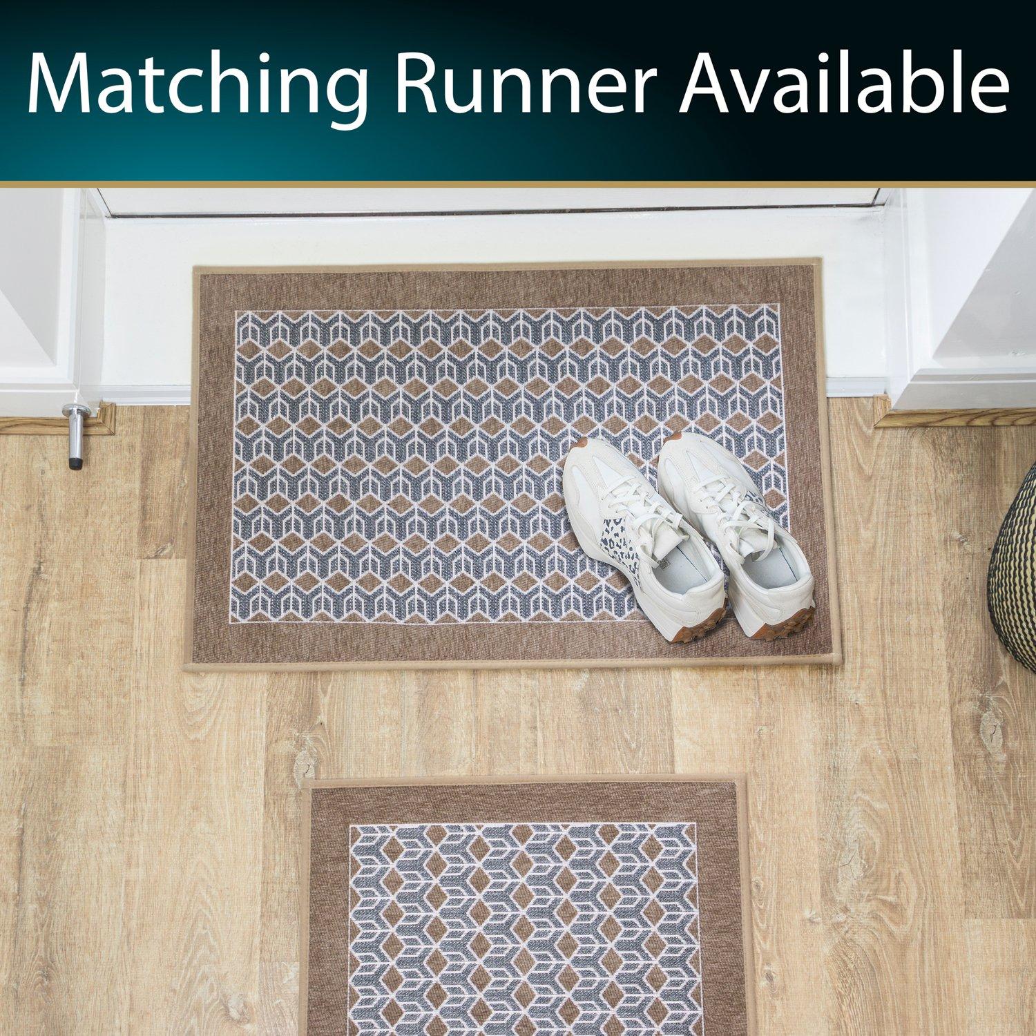 Beige - JVL - JVL Allure Machine Washable Doormat 50x75cm - 8