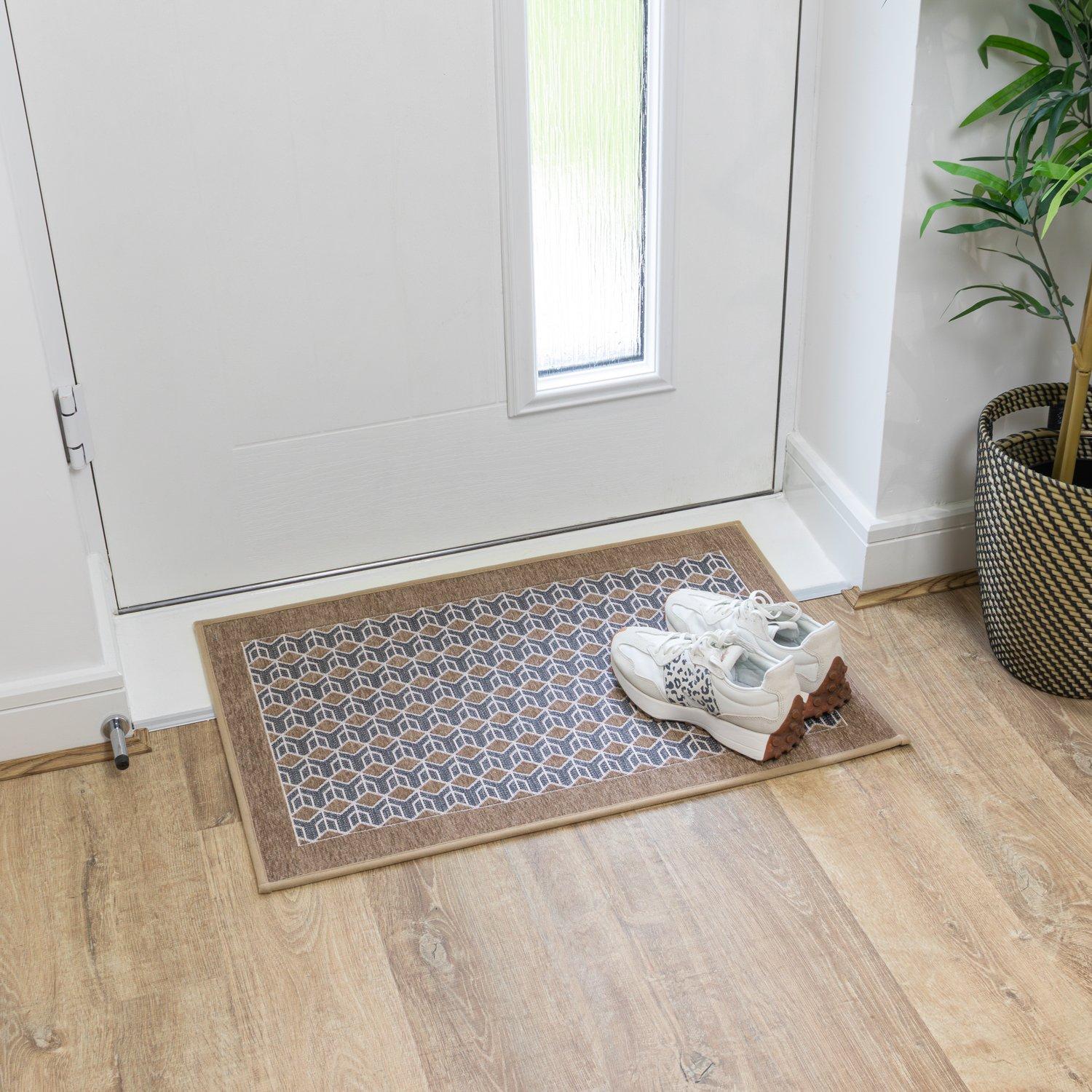 Beige - JVL - JVL Allure Machine Washable Doormat 50x75cm - 9