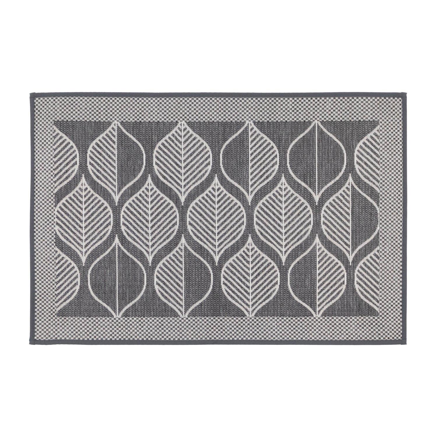 Grey - JVL - JVL Expression Machine Washable Doormat 50x75cm - 1
