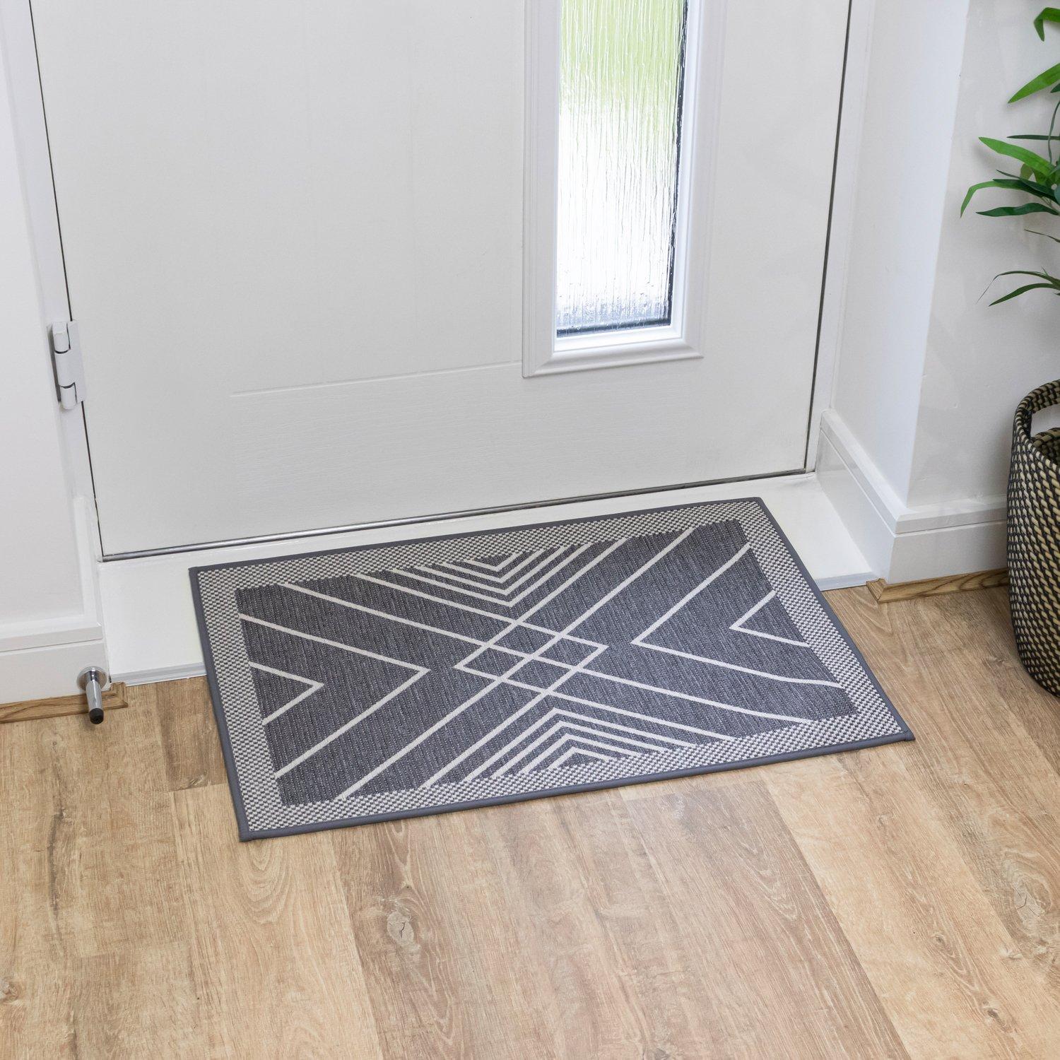 Grey - JVL - JVL Expression Machine Washable Doormat 50x75cm - 8