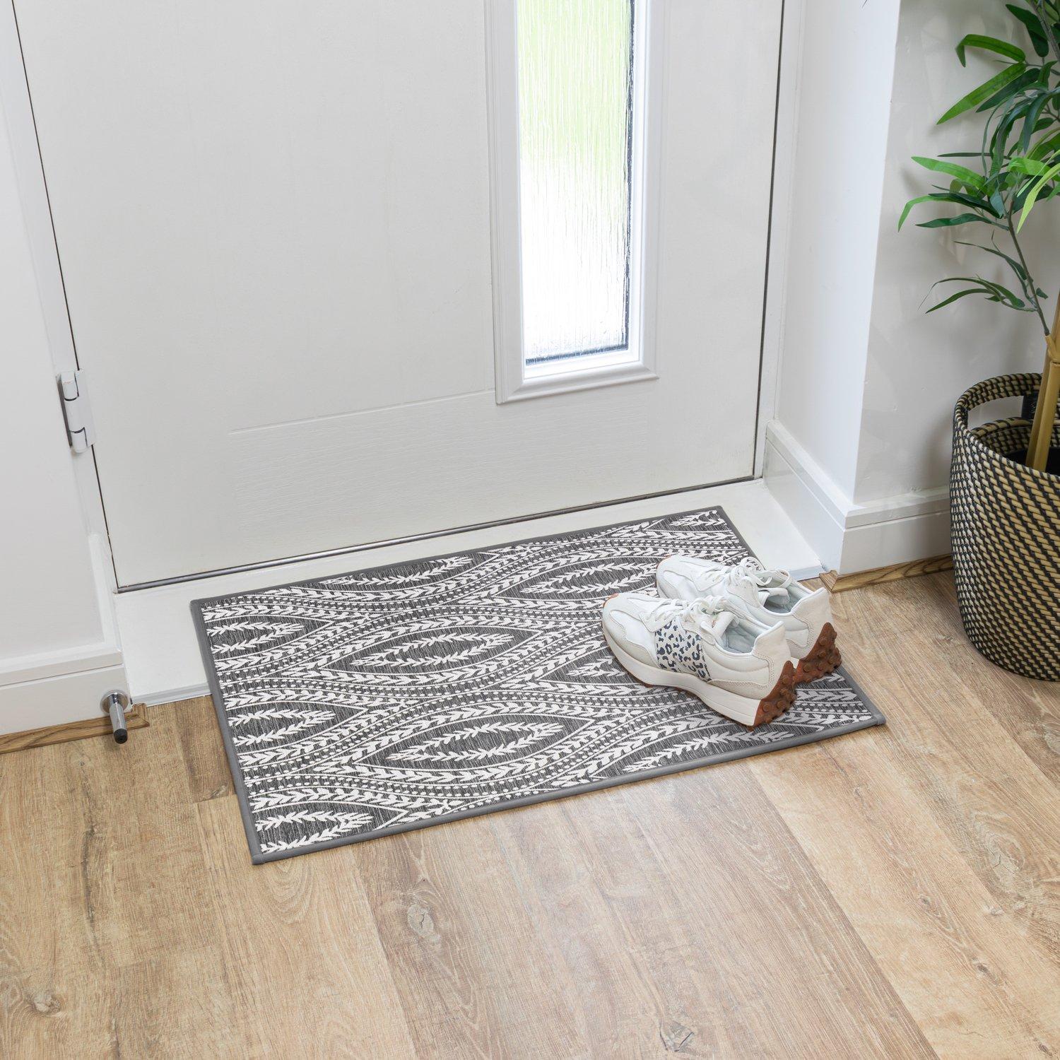 Grey - JVL - JVL Harmony Machine Washable Doormat 50x75cm - 8