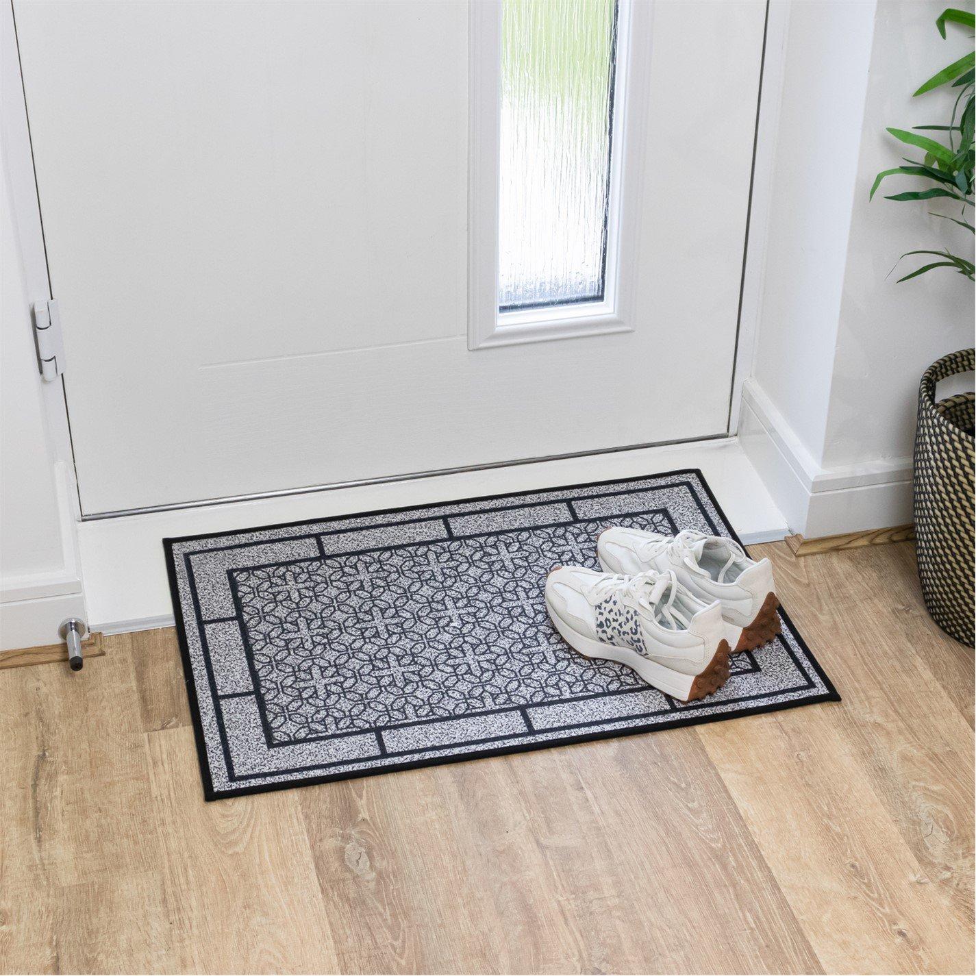 Grey - JVL - Avanti Machine Washable Doormat 50x75cm - 1
