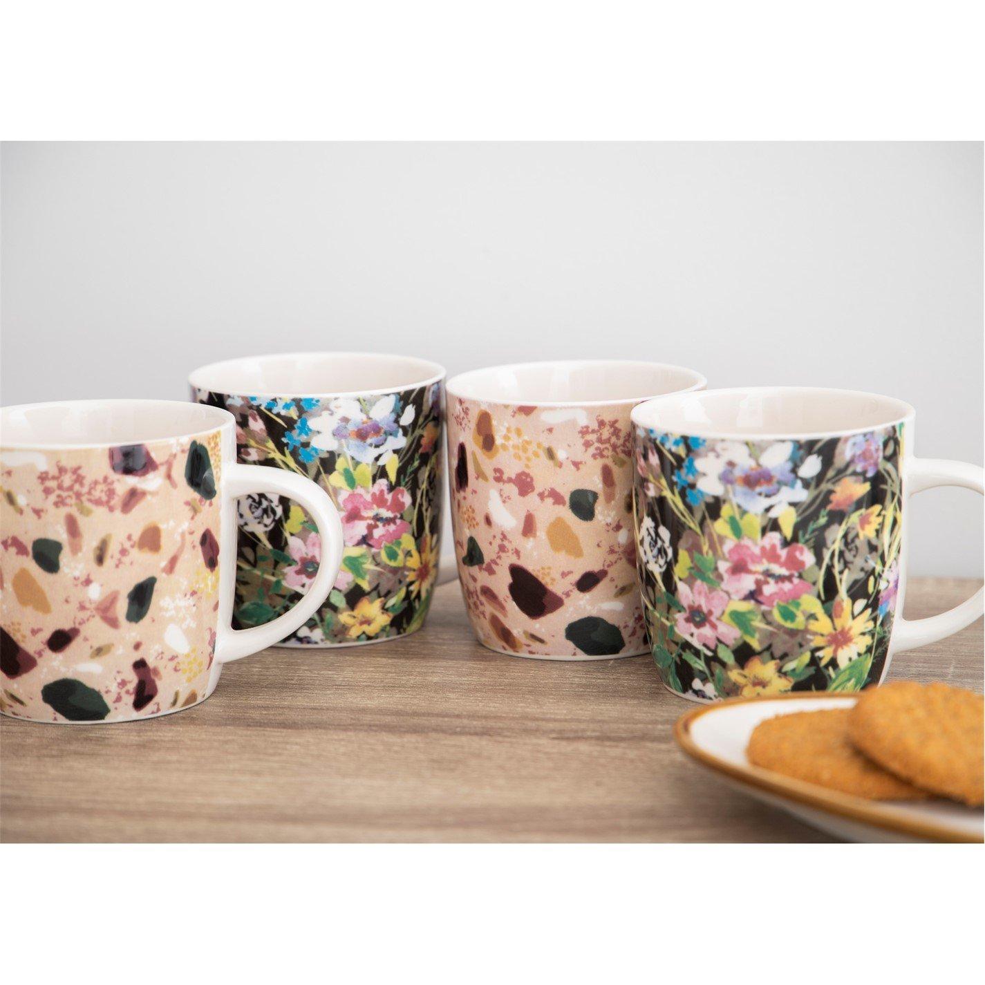 Assorted - KitchenCraft - KitchenCraft Set of 4 Terrazzo Floral Ceramic Mugs - 3