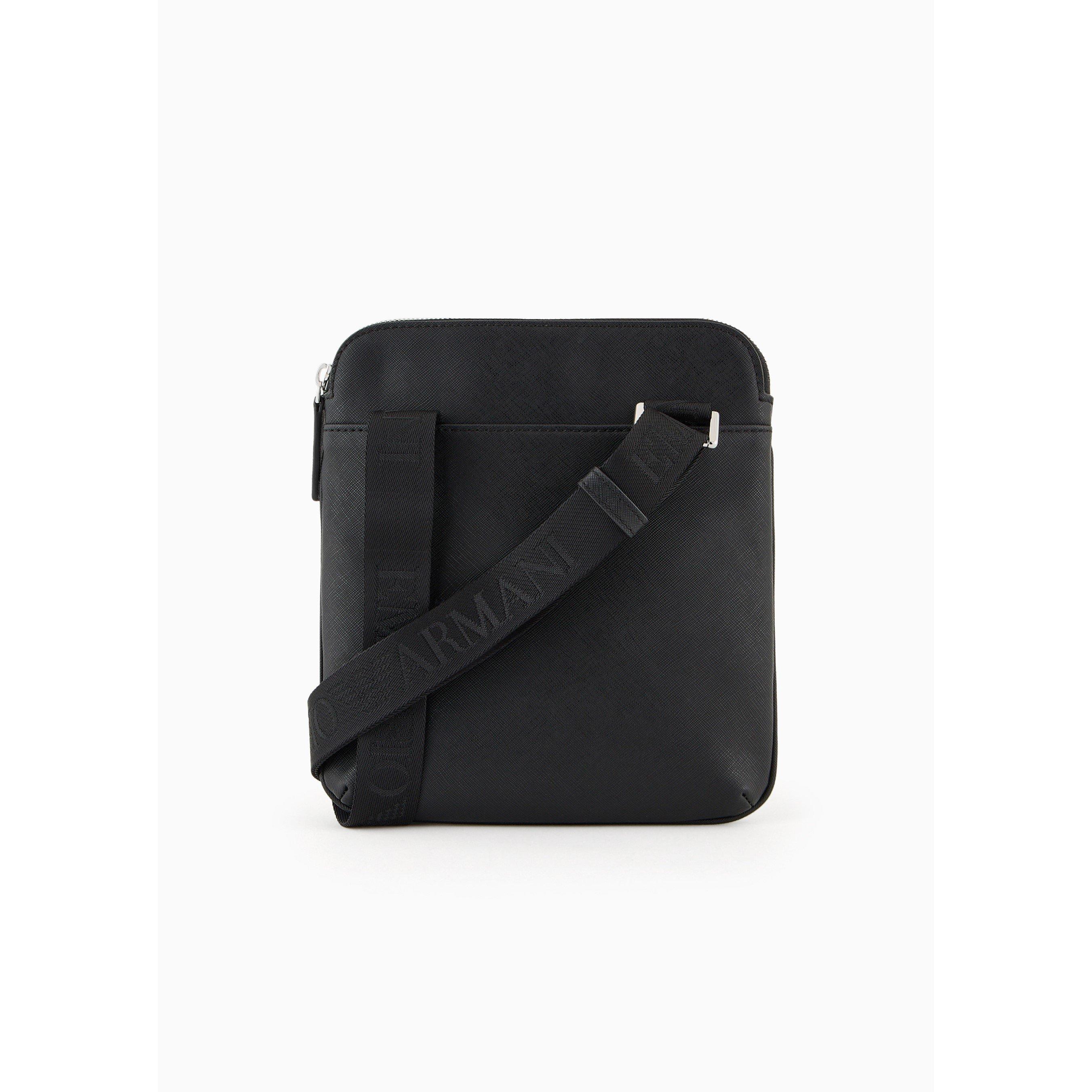 Emporio Armani Regenerated Saffiano Leather Flat Shoulder Bag
