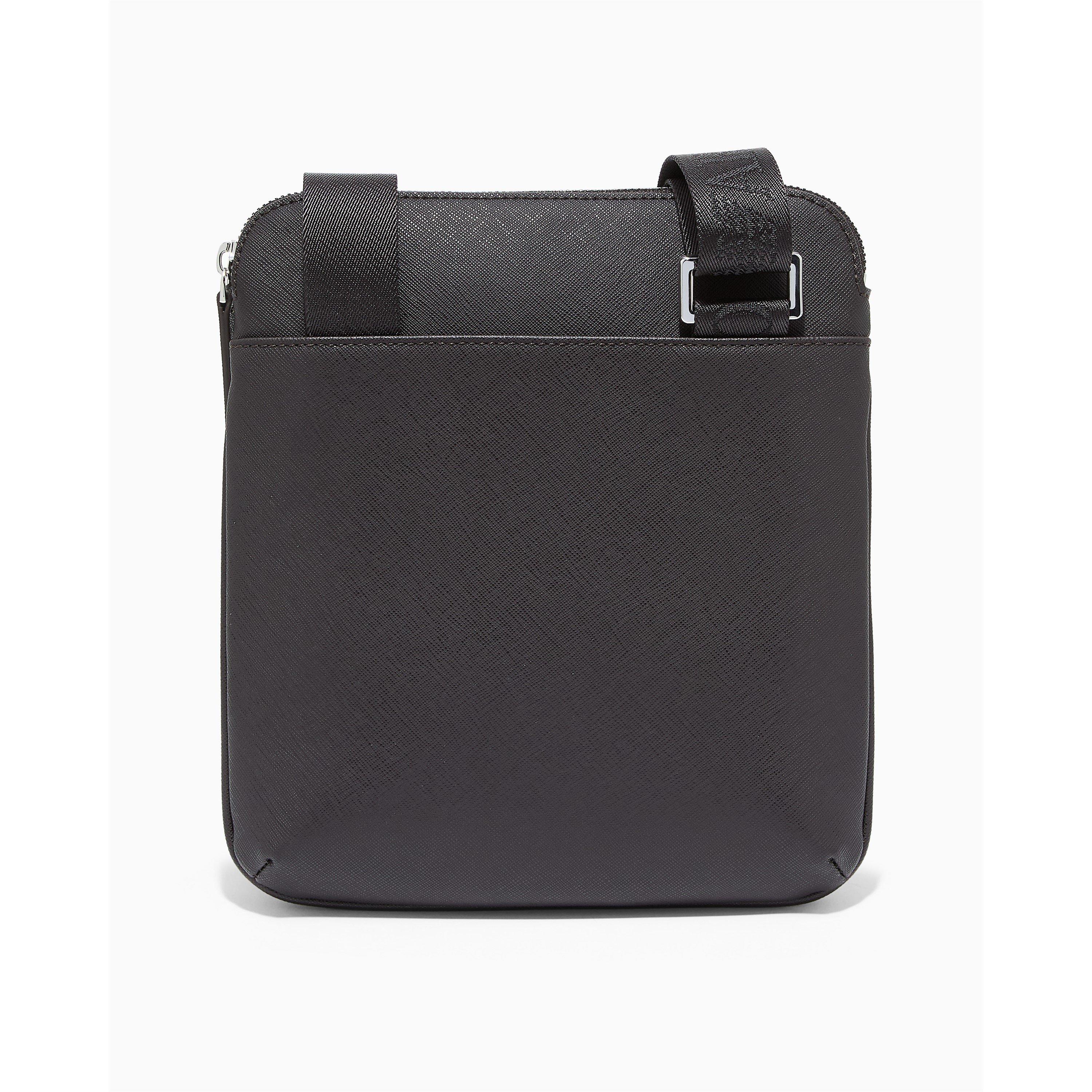 Ebony UB104 - Emporio Armani - Regenerated Saffiano Leather Flat Shoulder Bag - 2