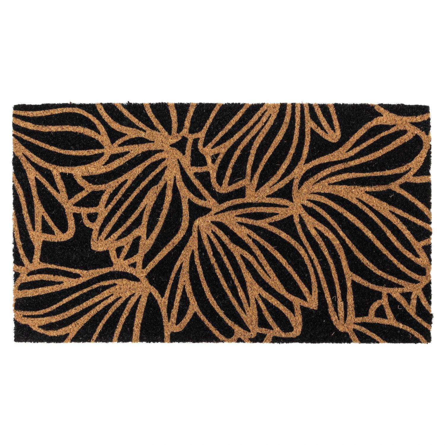 Multi - JVL - JVL Latex Coir - Black Floral 40x70cm - 1