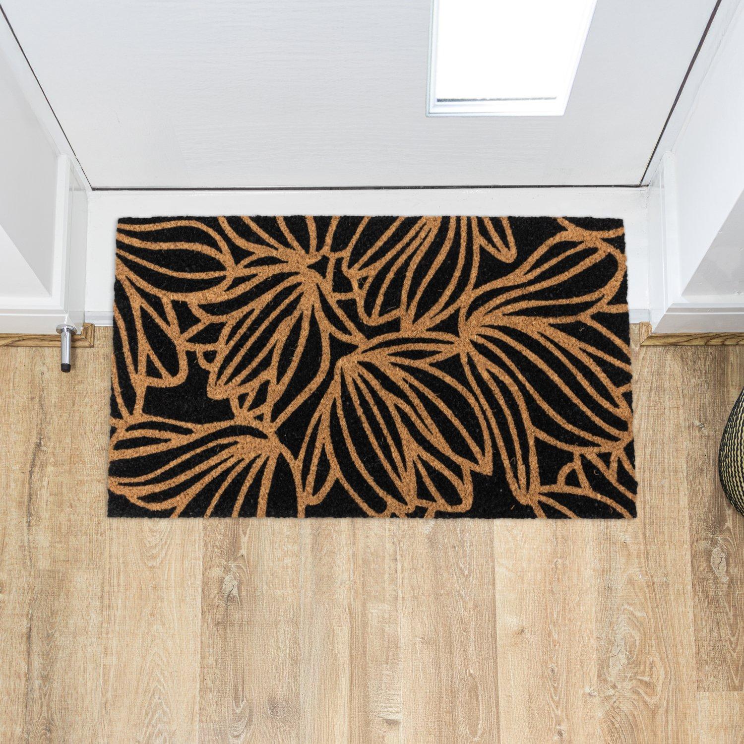 Multi - JVL - JVL Latex Coir - Black Floral 40x70cm - 13