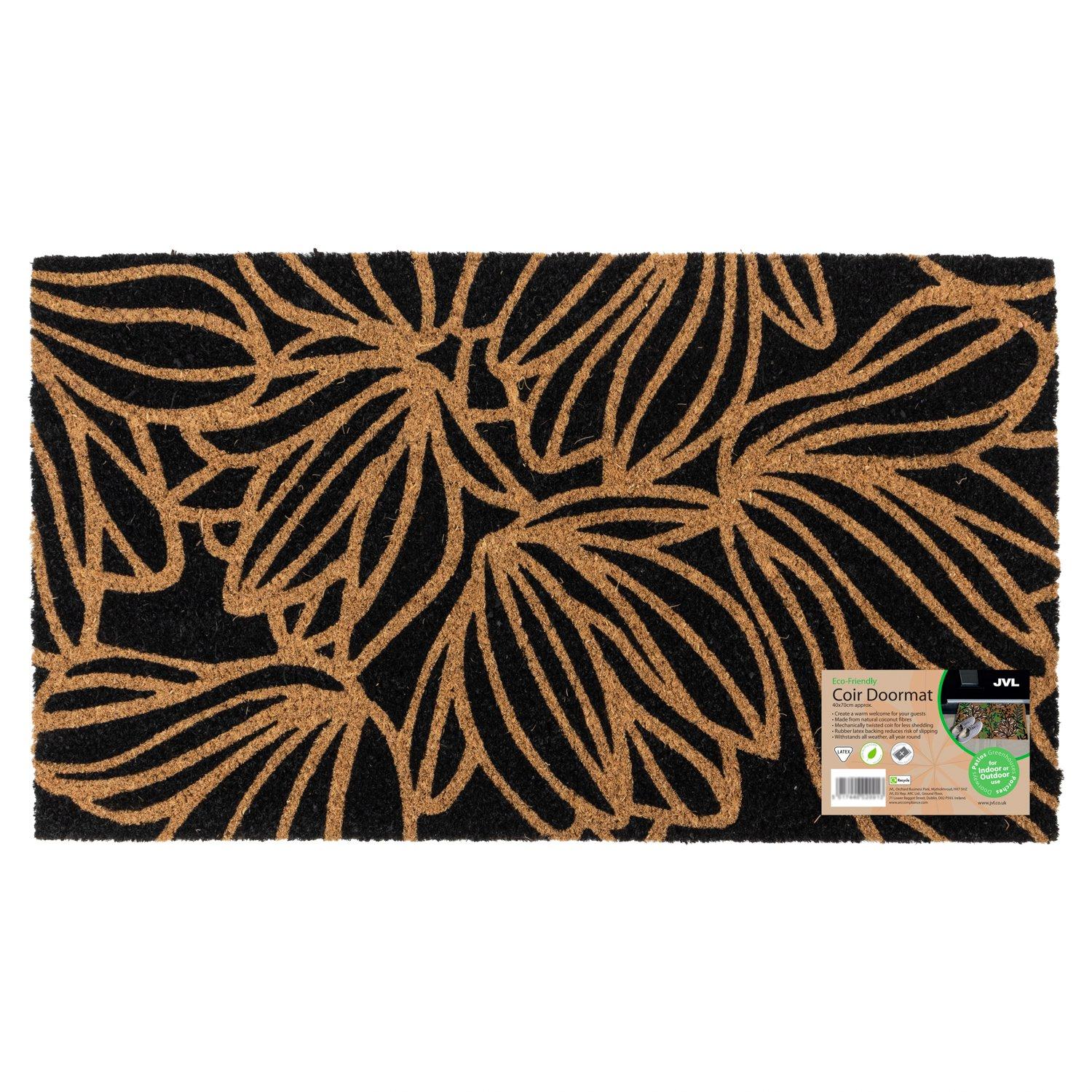 Multi - JVL - JVL Latex Coir - Black Floral 40x70cm - 14