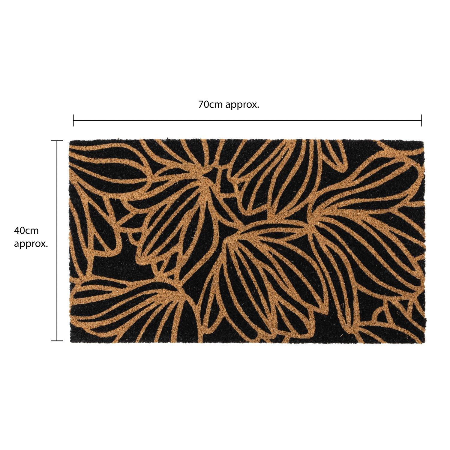 Multi - JVL - JVL Latex Coir - Black Floral 40x70cm - 15