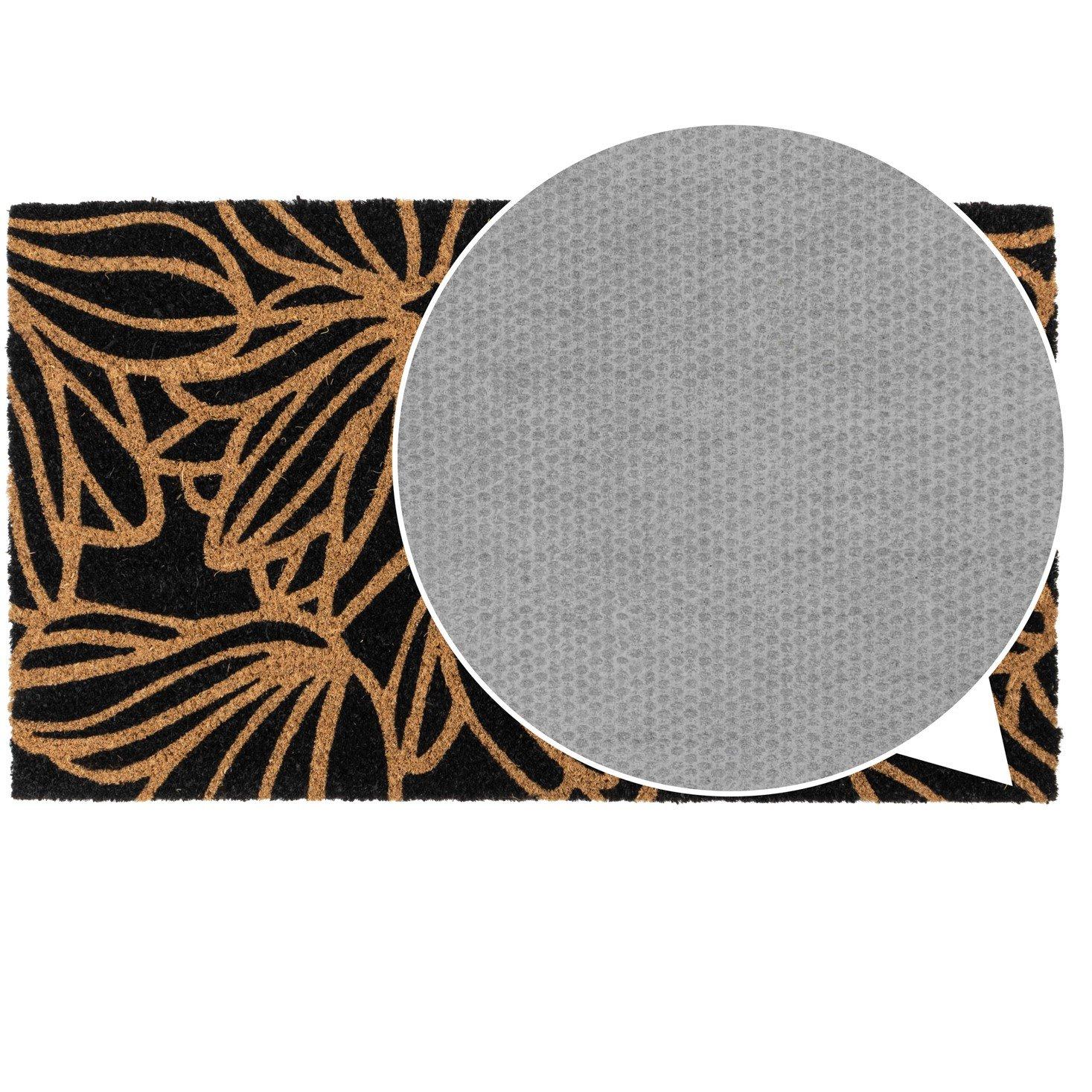 Multi - JVL - JVL Latex Coir - Black Floral 40x70cm - 5