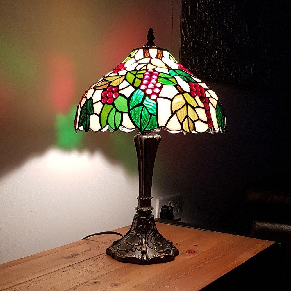 Antique Brass - K Living - Handley Antique Brass Tiffany Table Lamp - 4