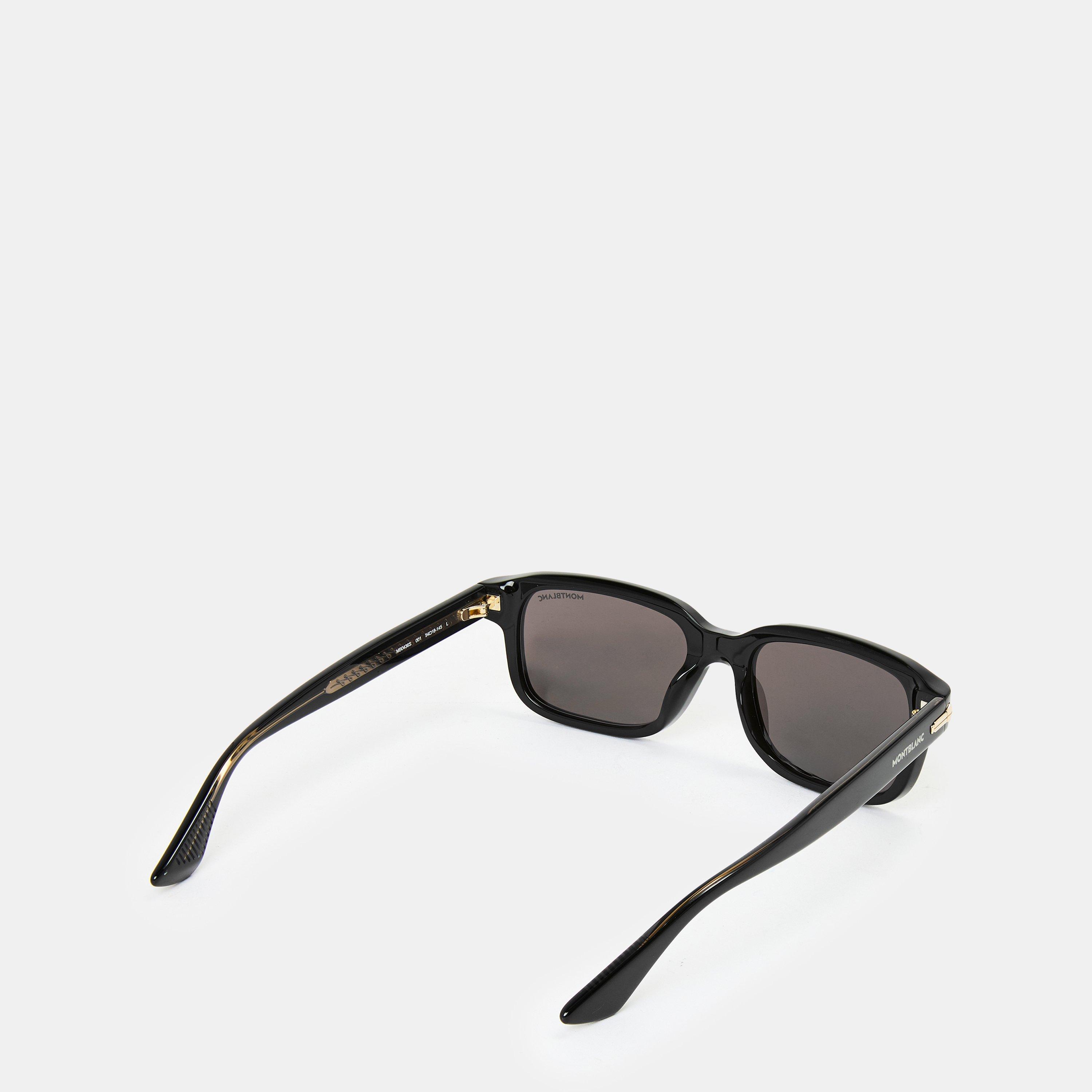 Black/Grey - Montblanc - Men's Mont Rectangle Sunglasses - 2