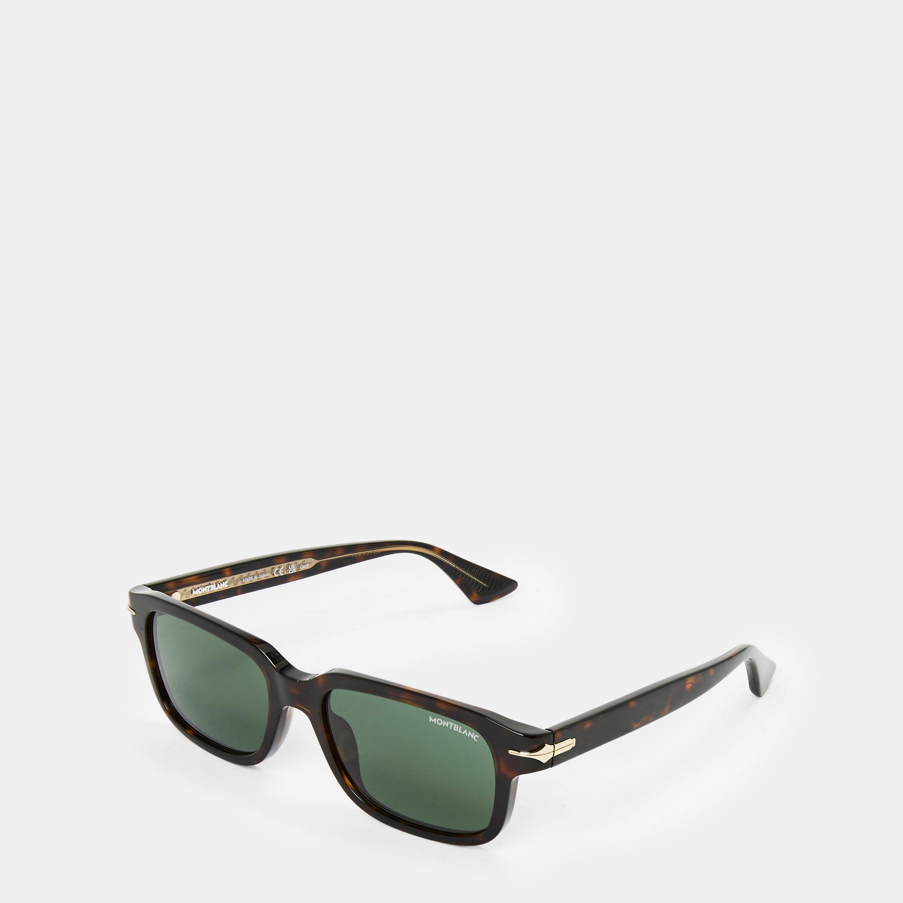 Montblanc Men's Mont Rectangle Sunglasses - Havana