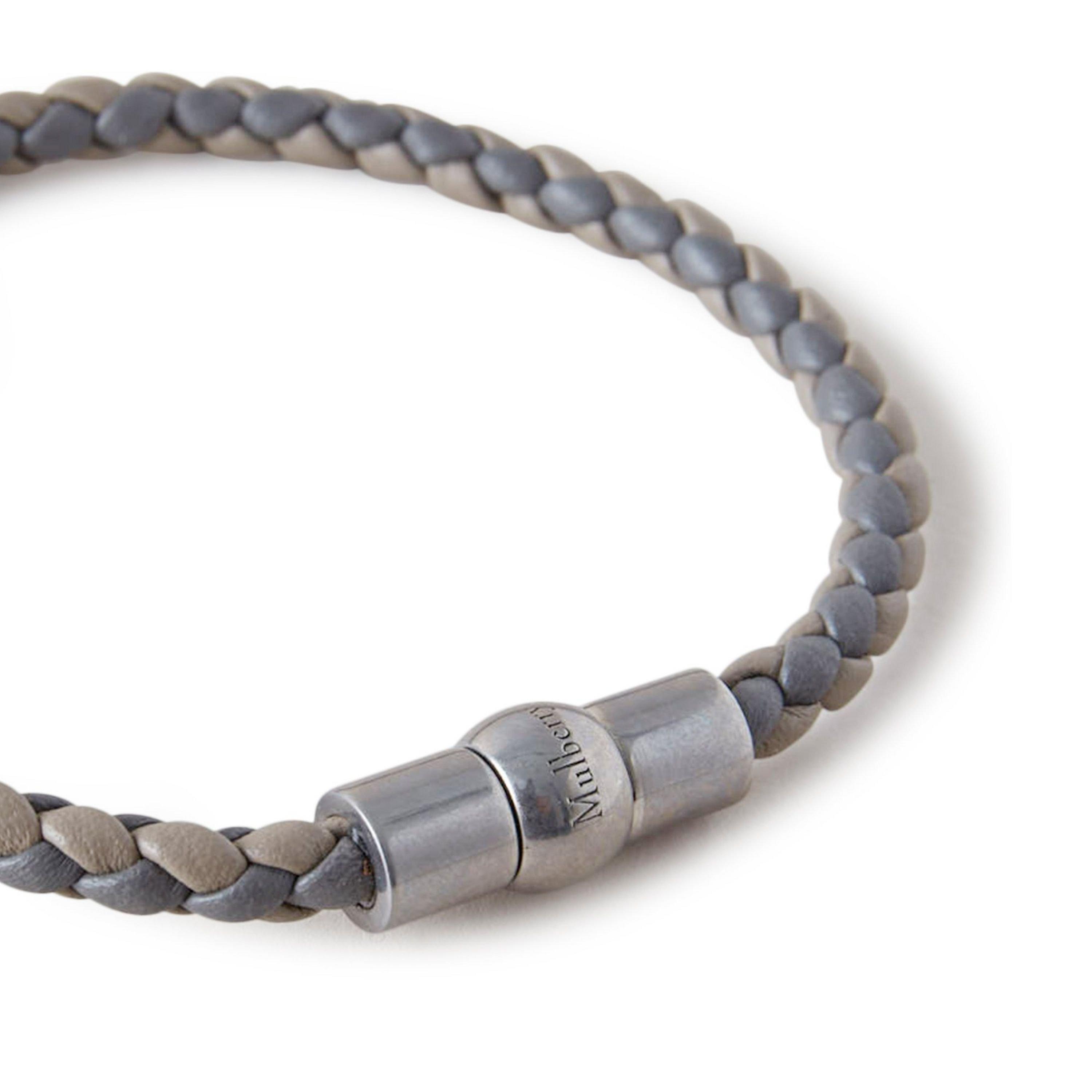 CharcoalGrey - Mulberry - Adults Iris Woven Leather Bracelet - 2