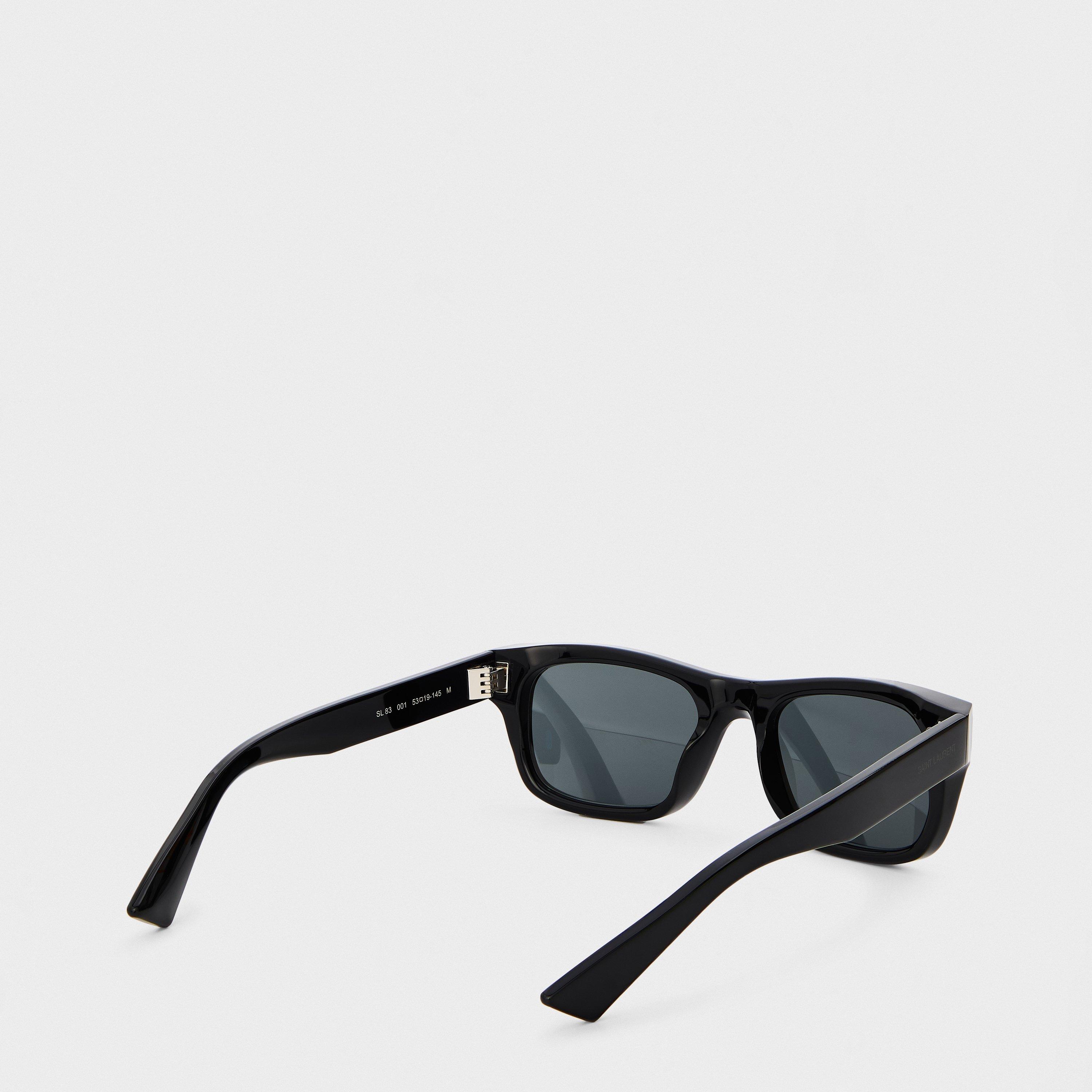 Black - Saint Laurent - Men's YSL Rectangle Sunglasses - 2