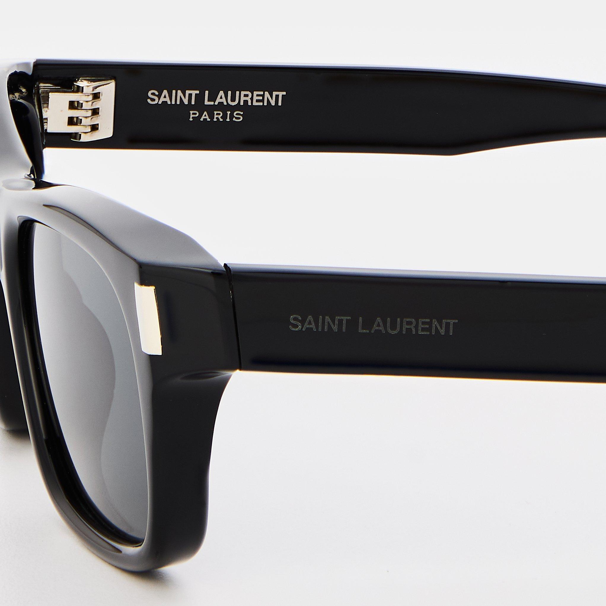 Black - Saint Laurent - Men's YSL Rectangle Sunglasses - 4
