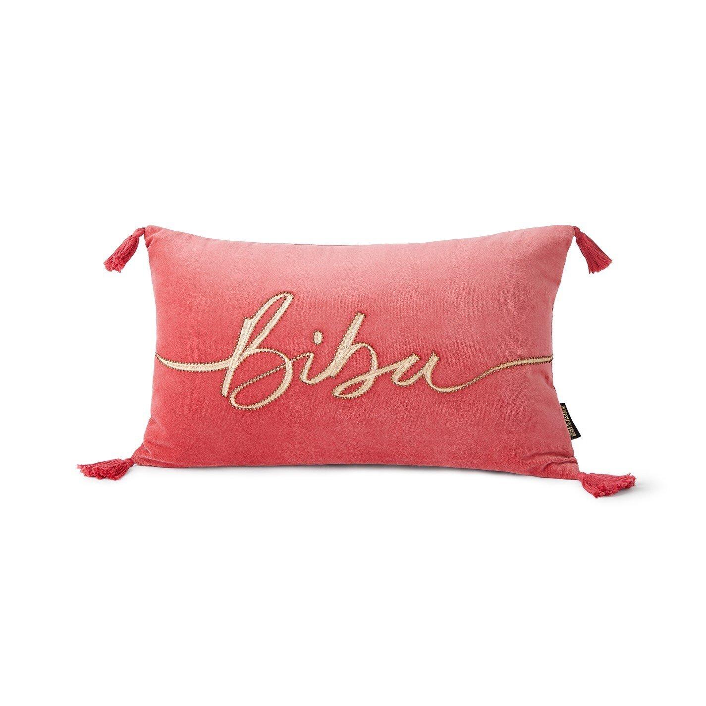 Minerale Rood - Biba - Biba Embellished Script Cushion - 2