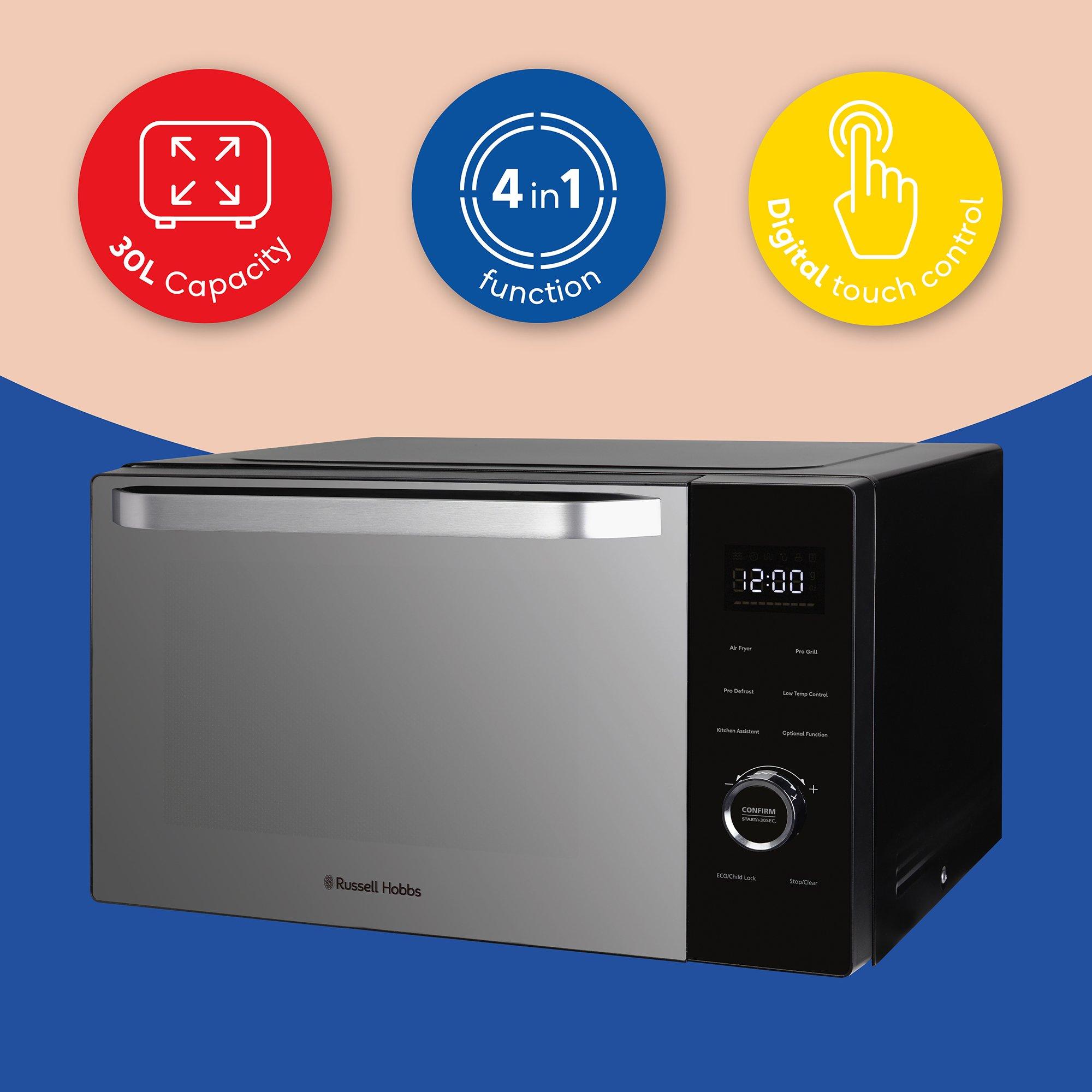 Black - Russell Hobbs - RHMT3001B 30L Touch Control Digital Microwave - 12
