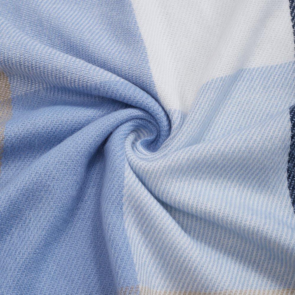 Grey - SHEONLY - Elegant Soft Plaid Scarf Shawl - 6