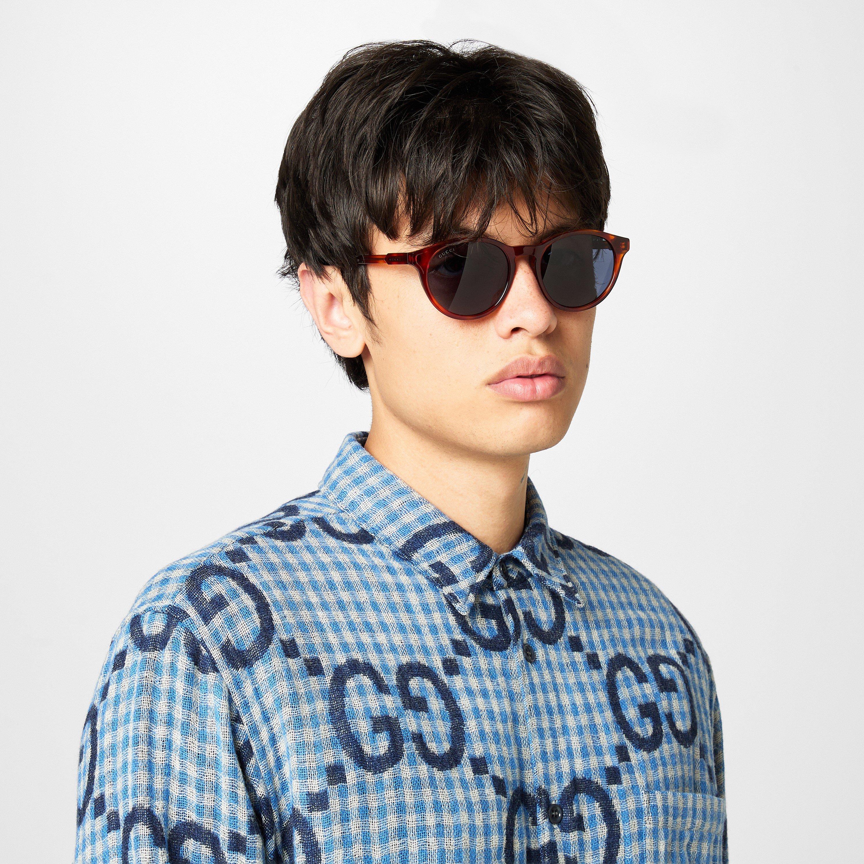 Havana - Gucci - Round Full Rim Sunglasses - 2