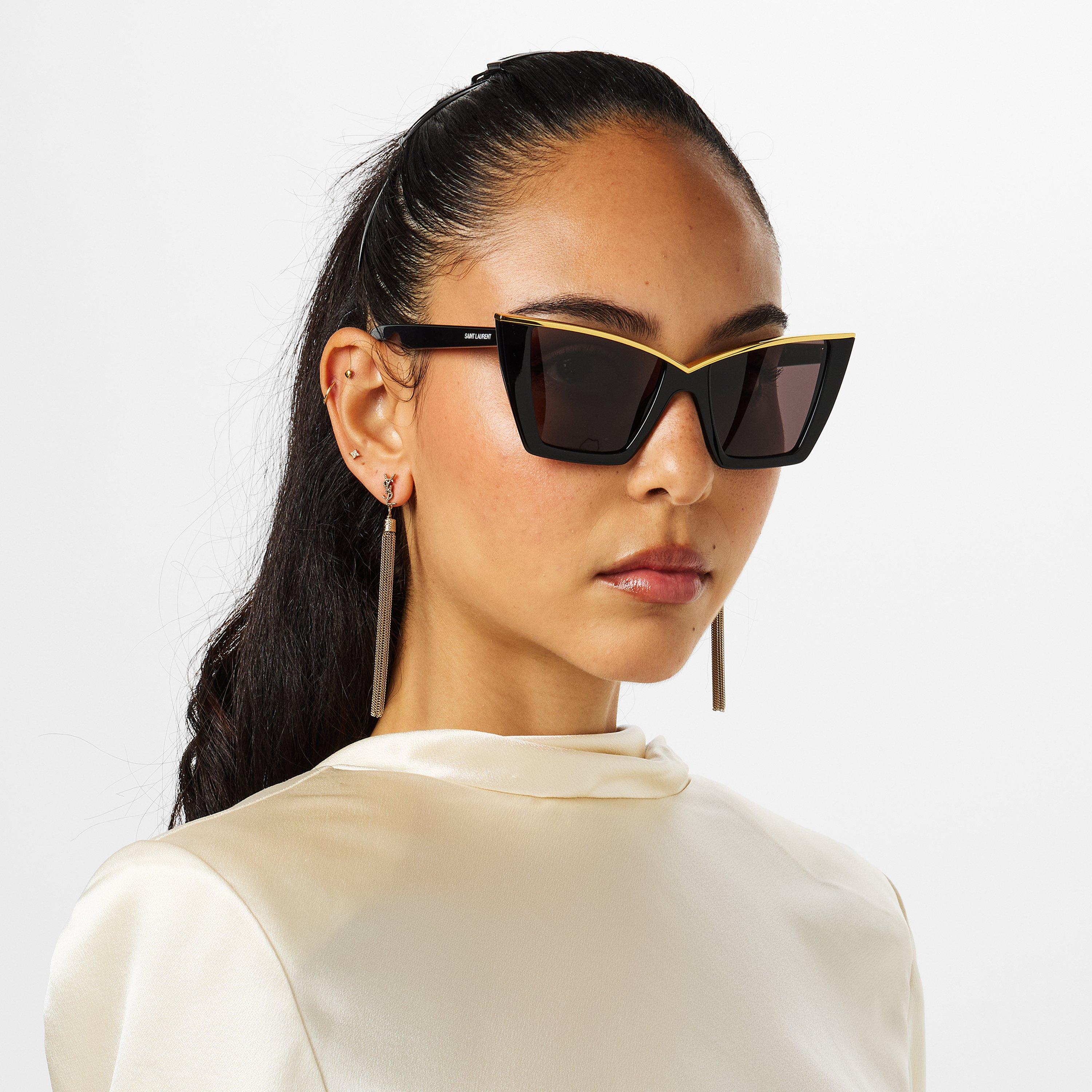 Black - Saint Laurent - Women's Cat Eye Sunglasses - 5