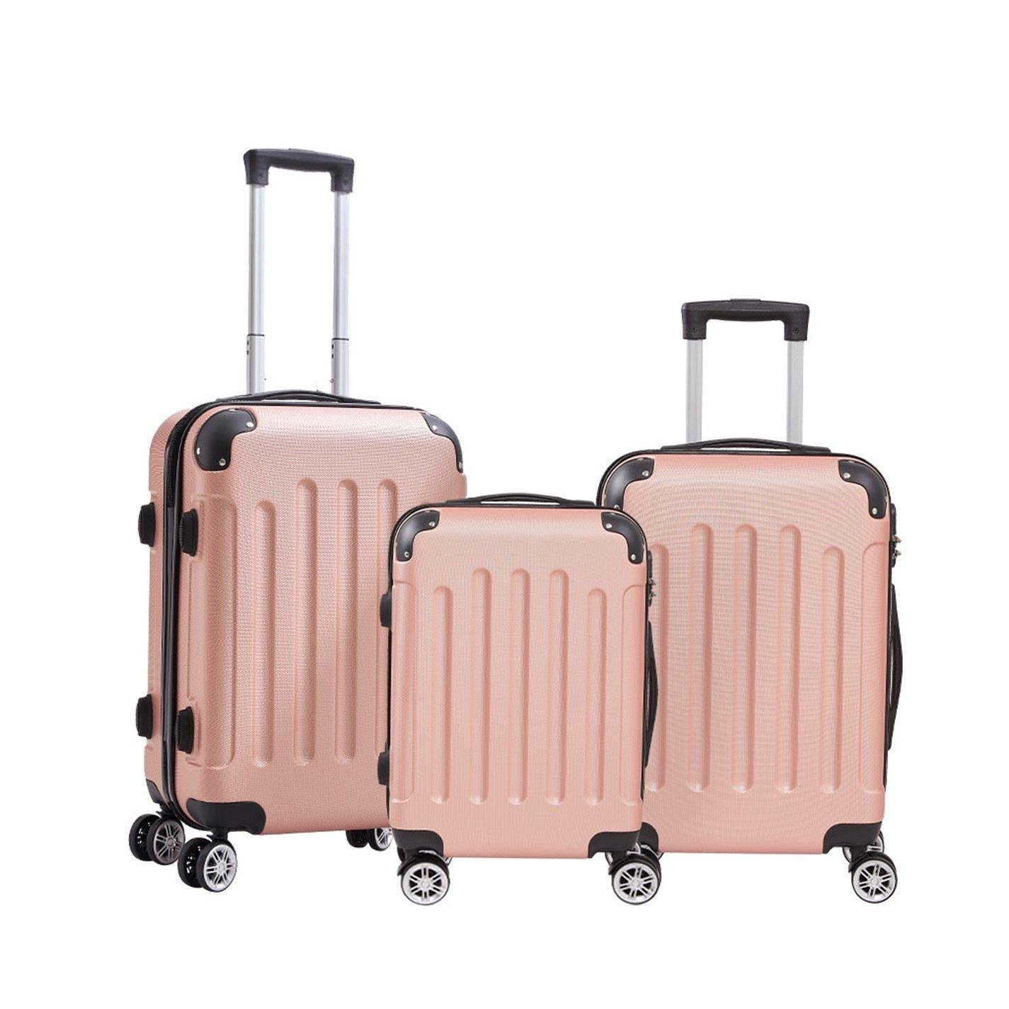 Pink - SHEONLY - 3Pcs Travel Suitcase Set with TSA lock - 3