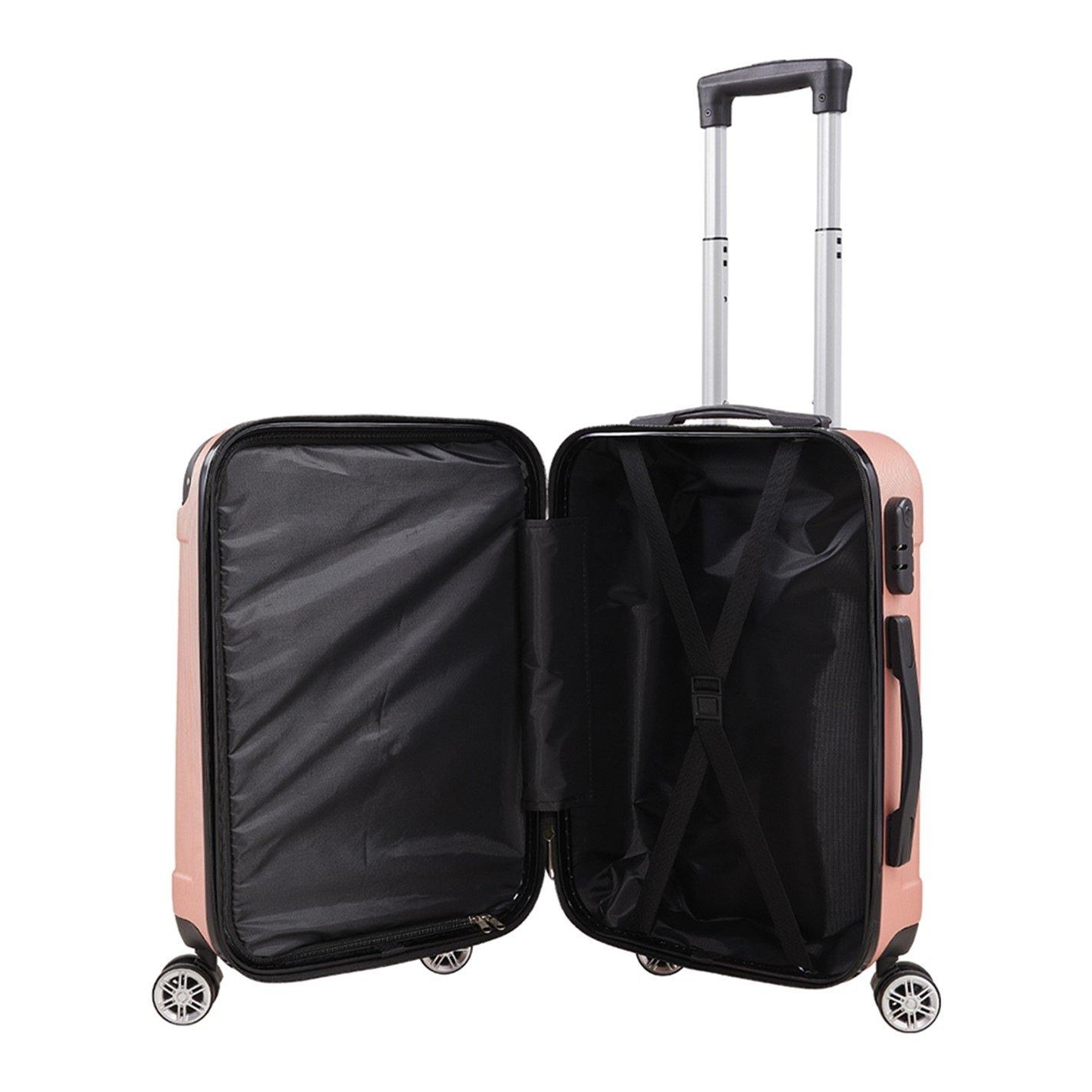 Pink - SHEONLY - 3Pcs Travel Suitcase Set with TSA lock - 6