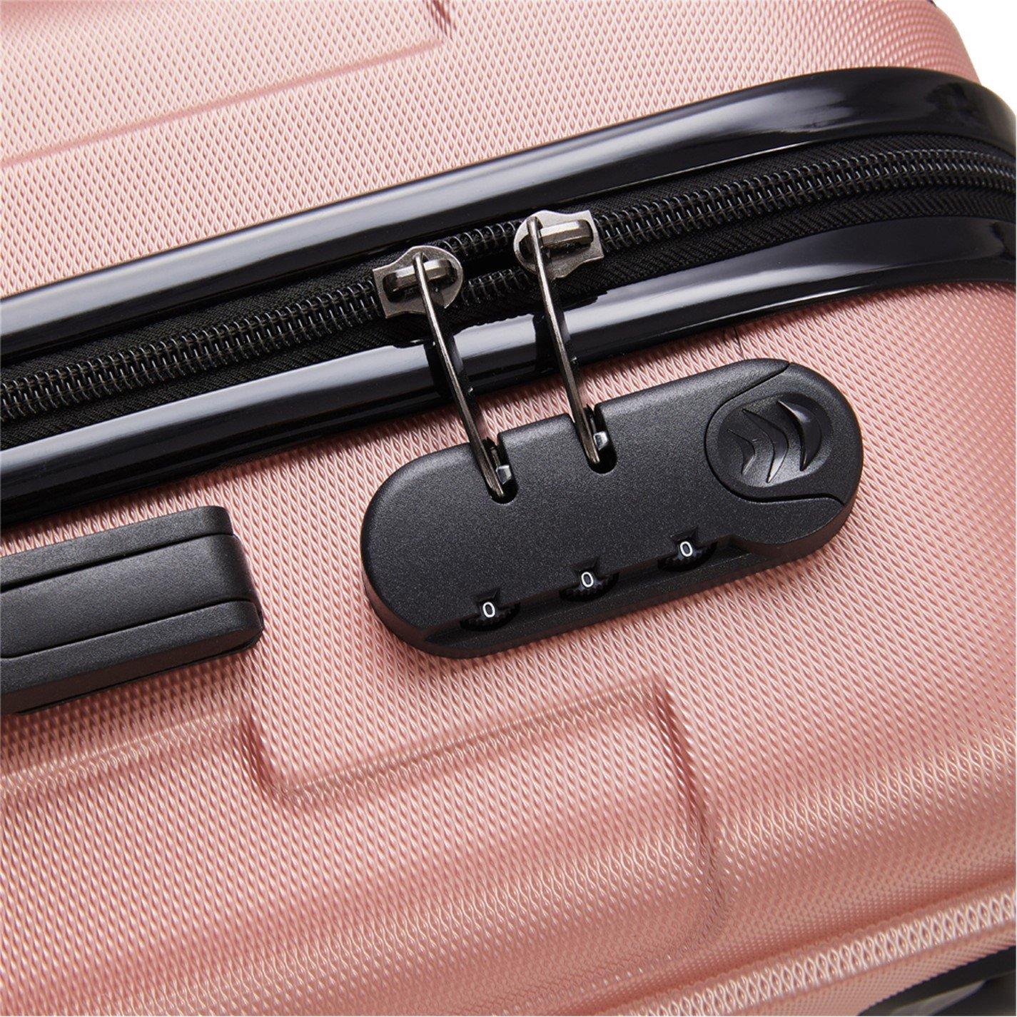 Pink - SHEONLY - 3Pcs Travel Suitcase Set with TSA lock - 8