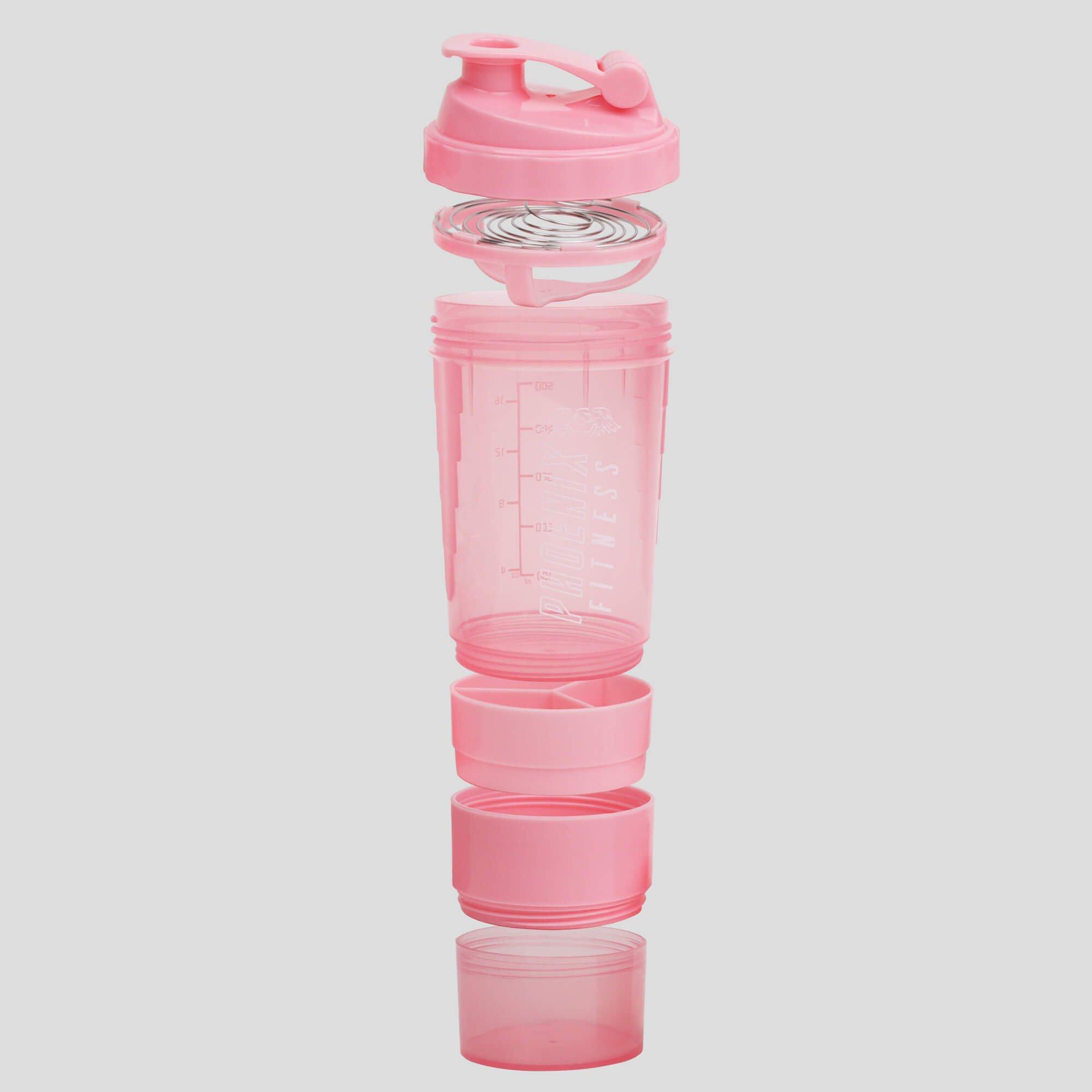 Pink - Phoenix Fitness - Compartment Shaker Bottles - 3