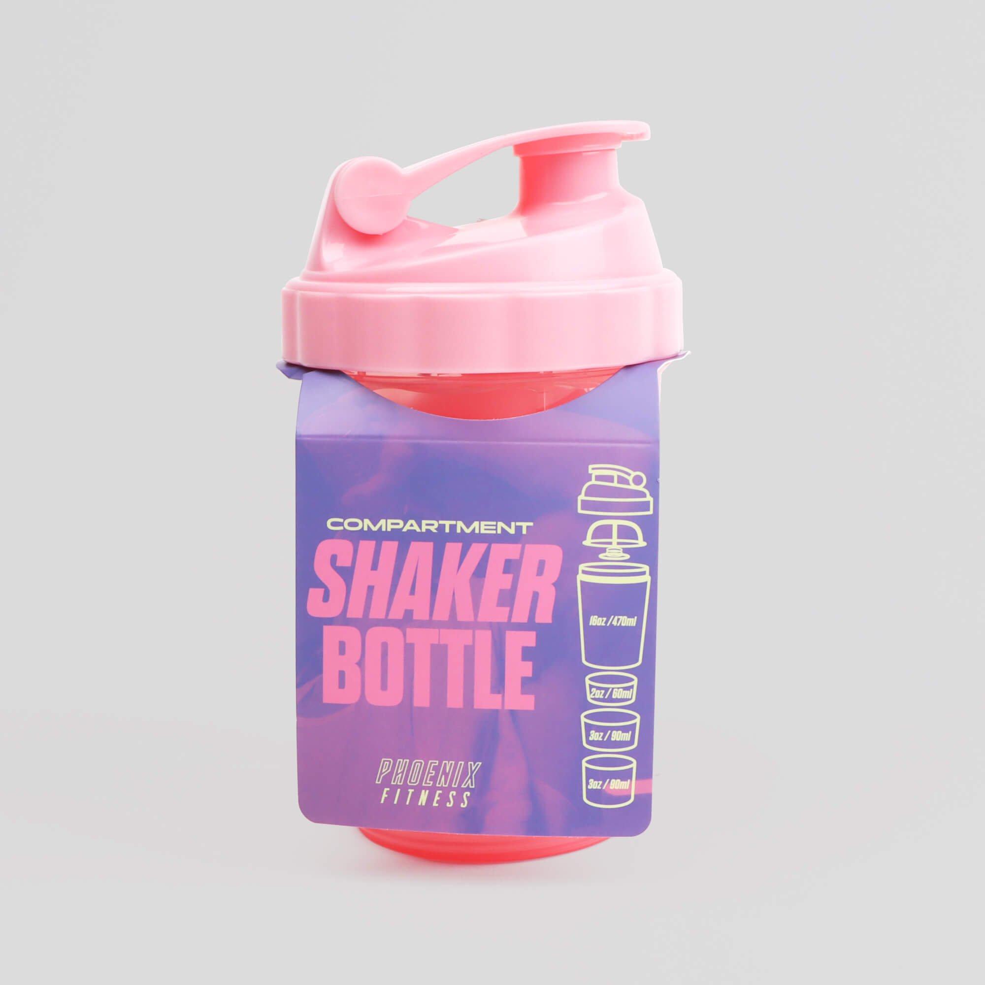 Pink - Phoenix Fitness - Compartment Shaker Bottles - 4