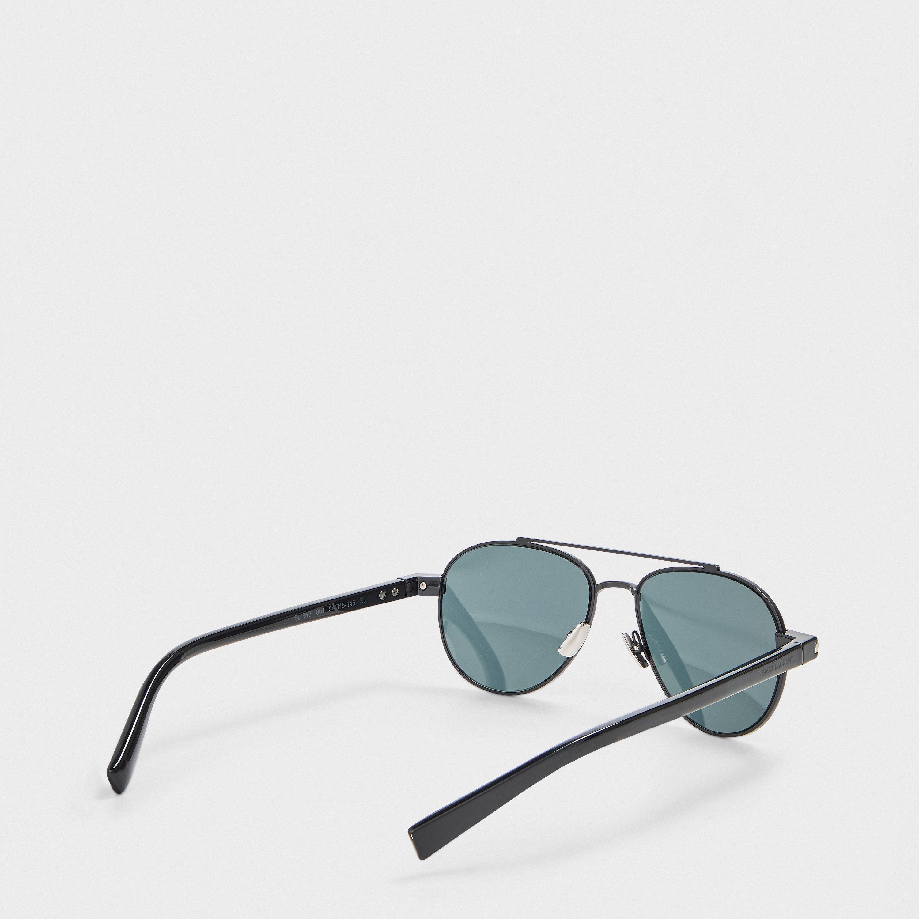 Black - Saint Laurent - Men's Round Sunglasses - 2