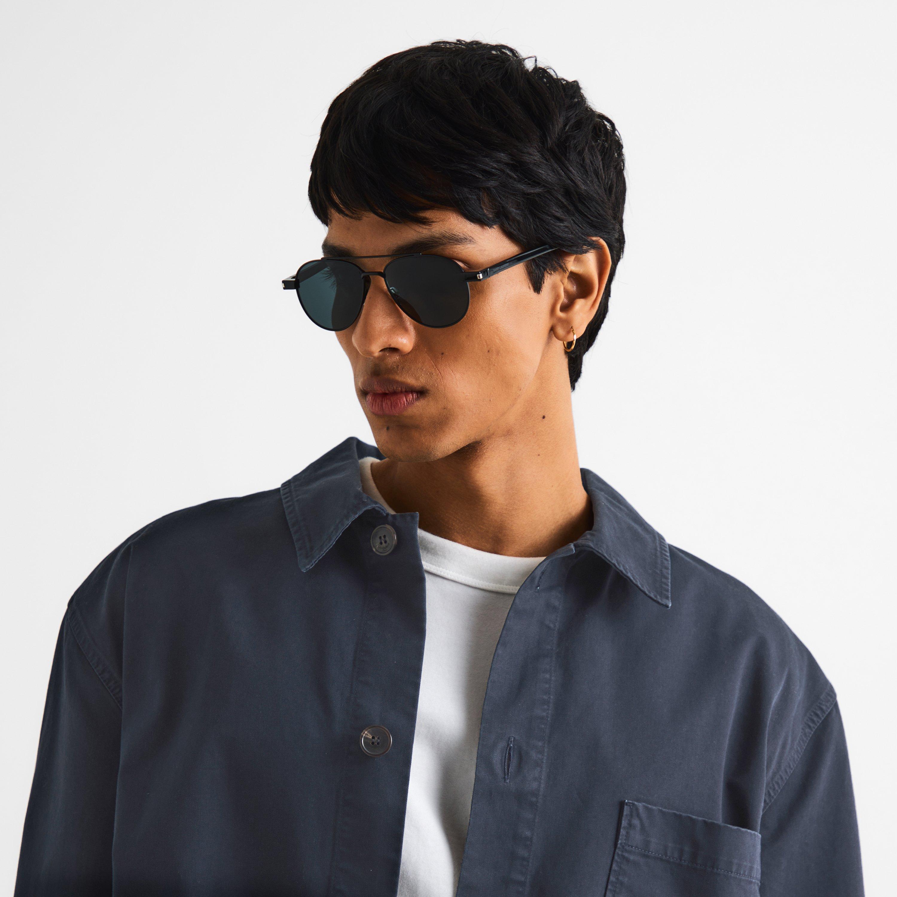 Black - Saint Laurent - Men's Round Sunglasses - 3