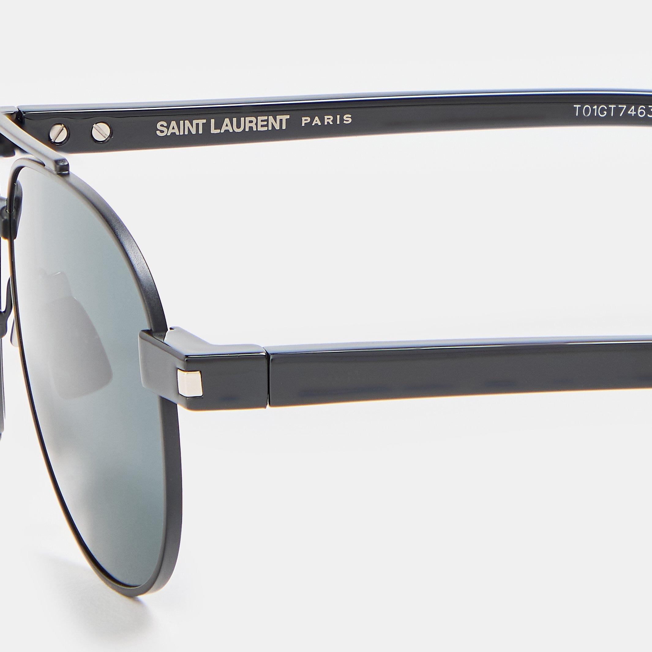 Black - Saint Laurent - Men's Round Sunglasses - 3