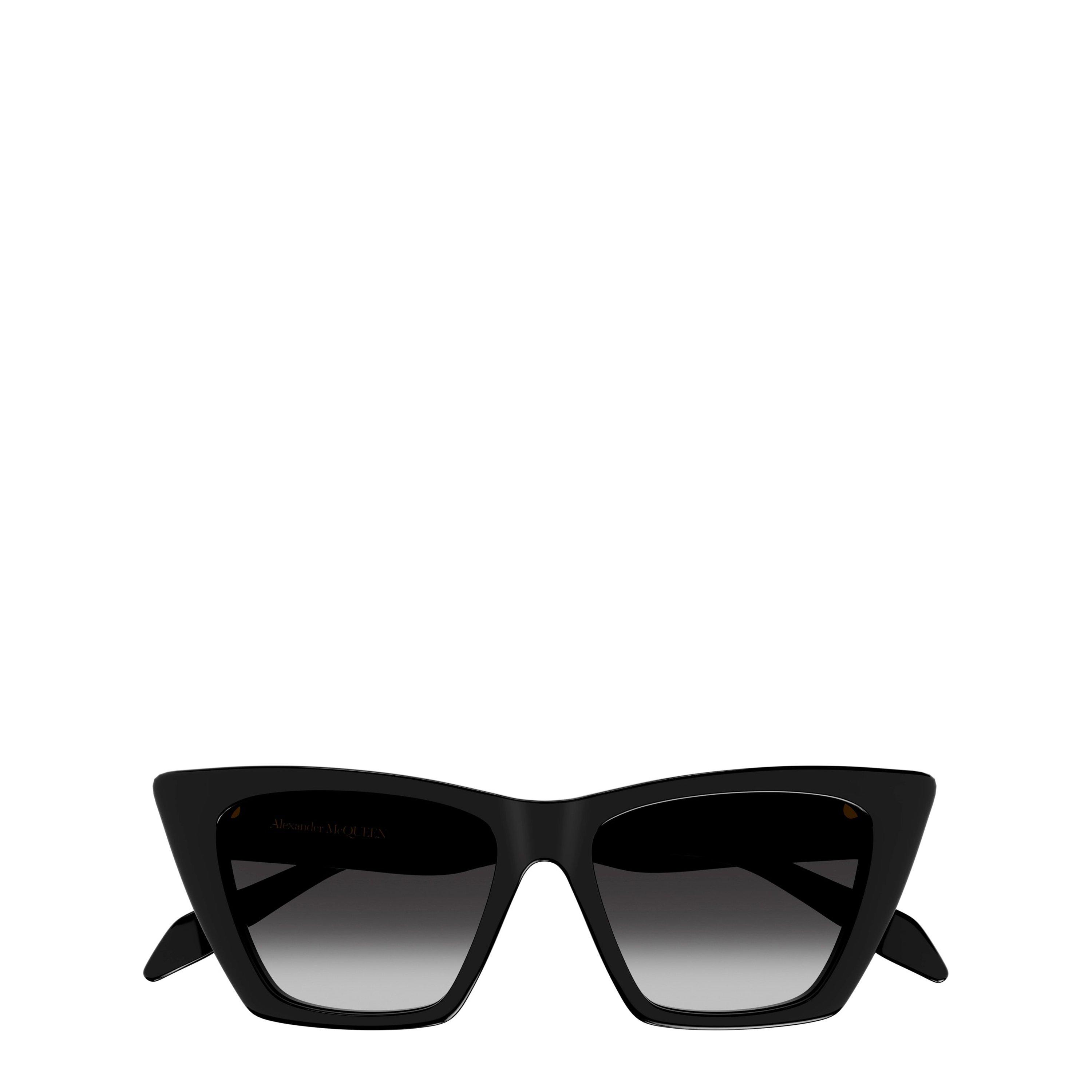 Black - Alexander McQueen - Women's Opaque Tortoiseshell Alexander McQueen Cat-Eye Sunglasses - 3