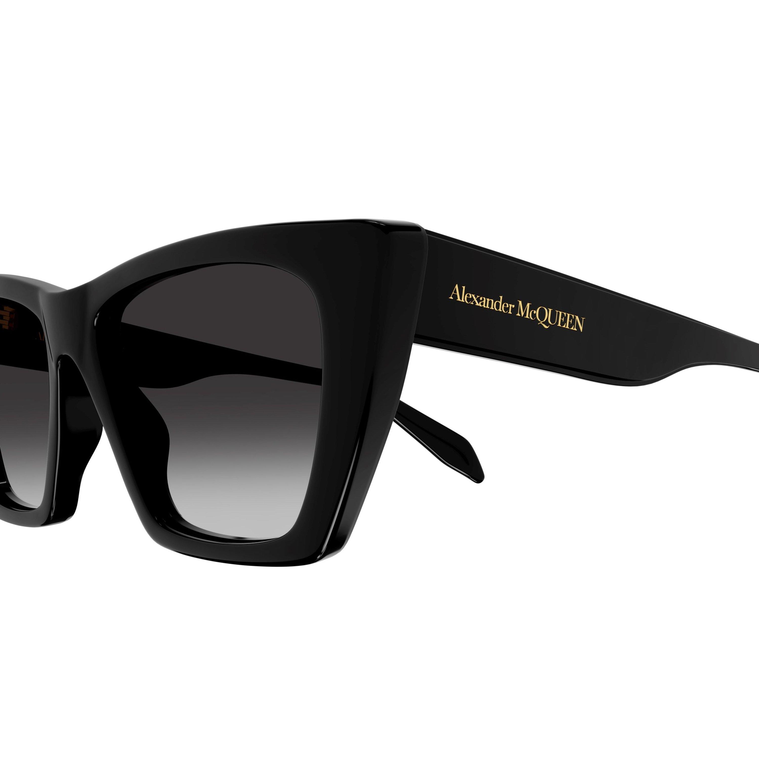 Black - Alexander McQueen - Women's Opaque Tortoiseshell Alexander McQueen Cat-Eye Sunglasses - 4