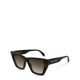 Alexander McQueen Women's Opaque Tortoiseshell Alexander McQueen Cat-Eye Sunglasses