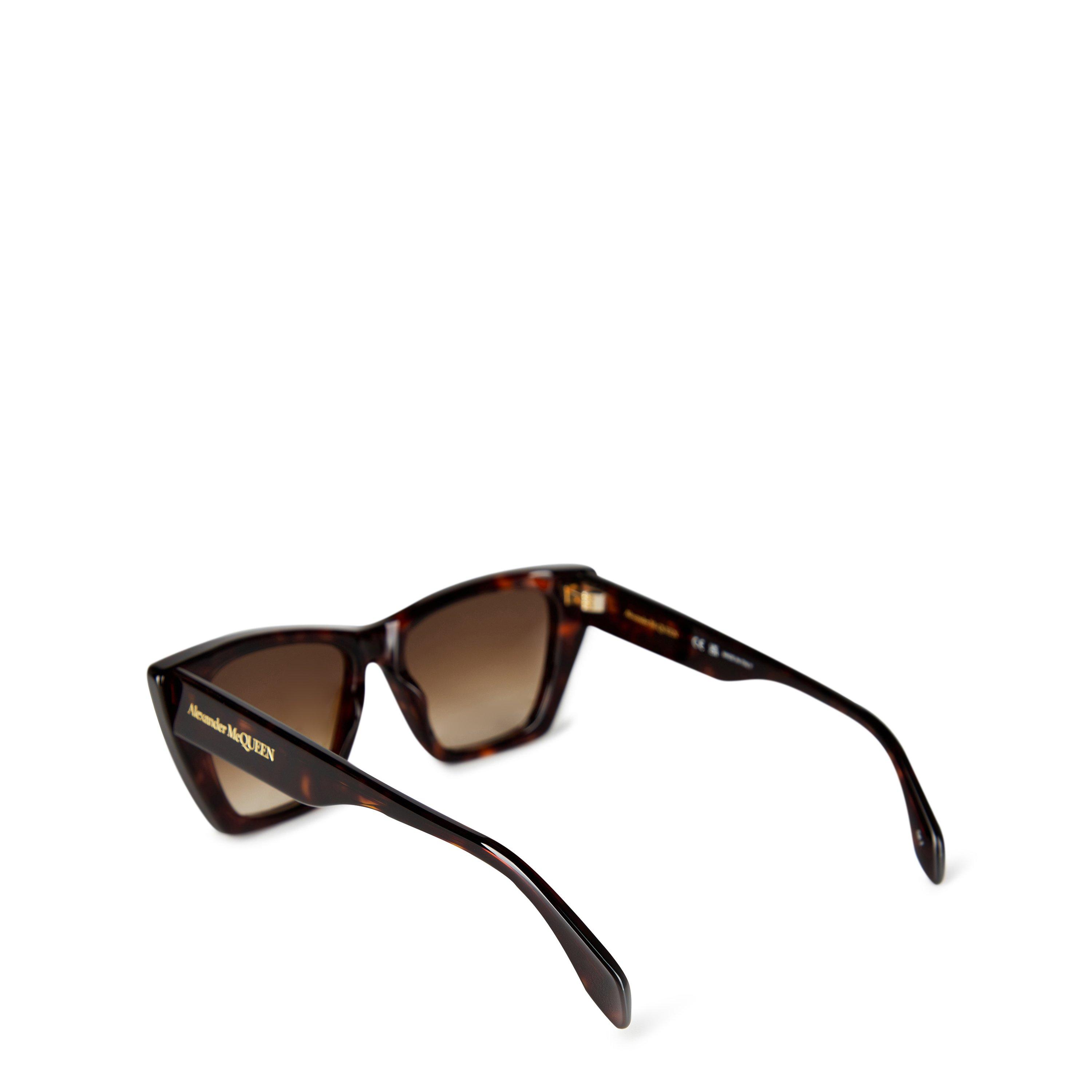 Havana - Alexander McQueen - Women's Opaque Tortoiseshell Alexander McQueen Cat-Eye Sunglasses - 2
