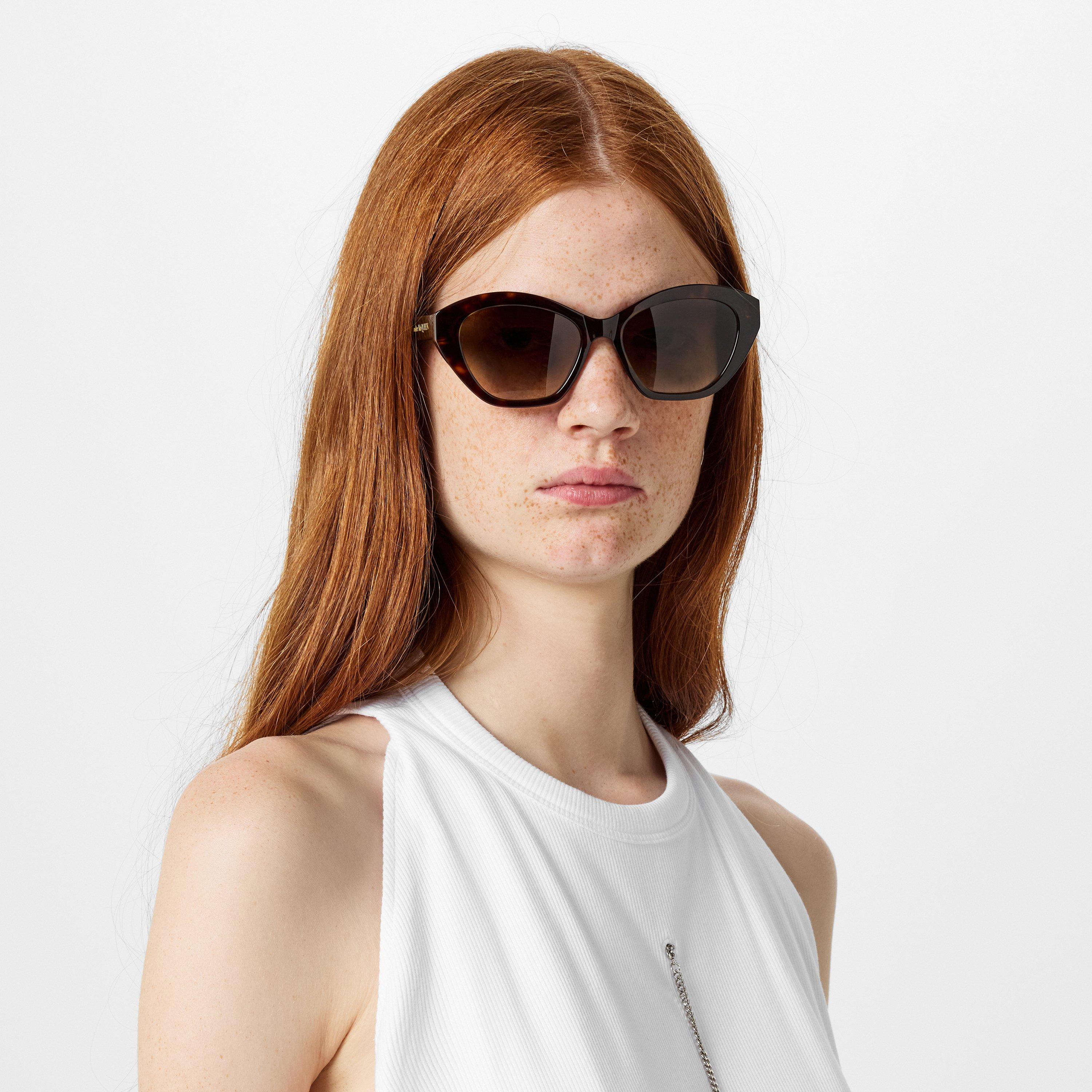 Havana - Alexander McQueen - Alexander McQueen Womens AM0355S Cat Eye Sunglasses - 2
