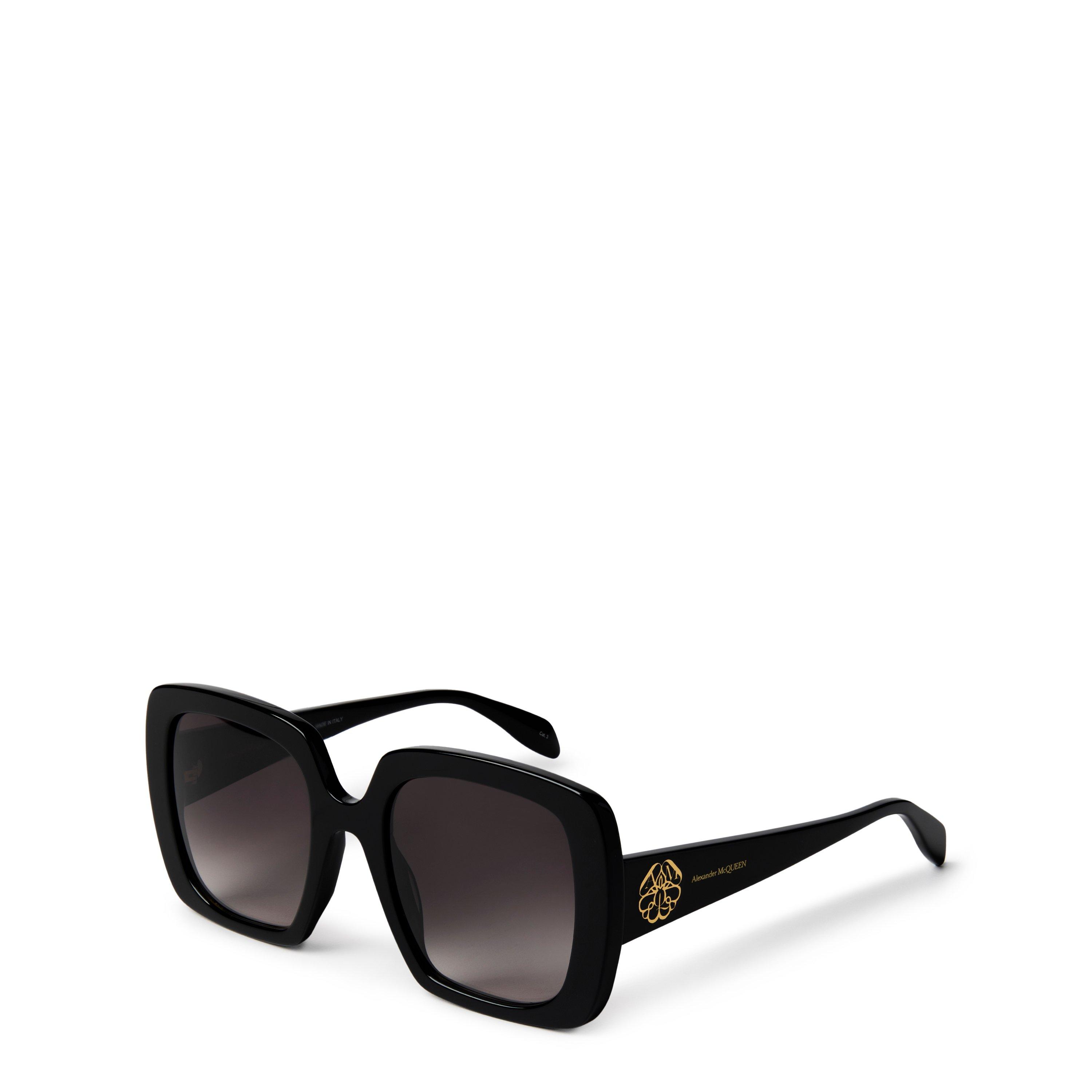 Black - Alexander McQueen - Women's Seal Oversized Sunglasses - 1