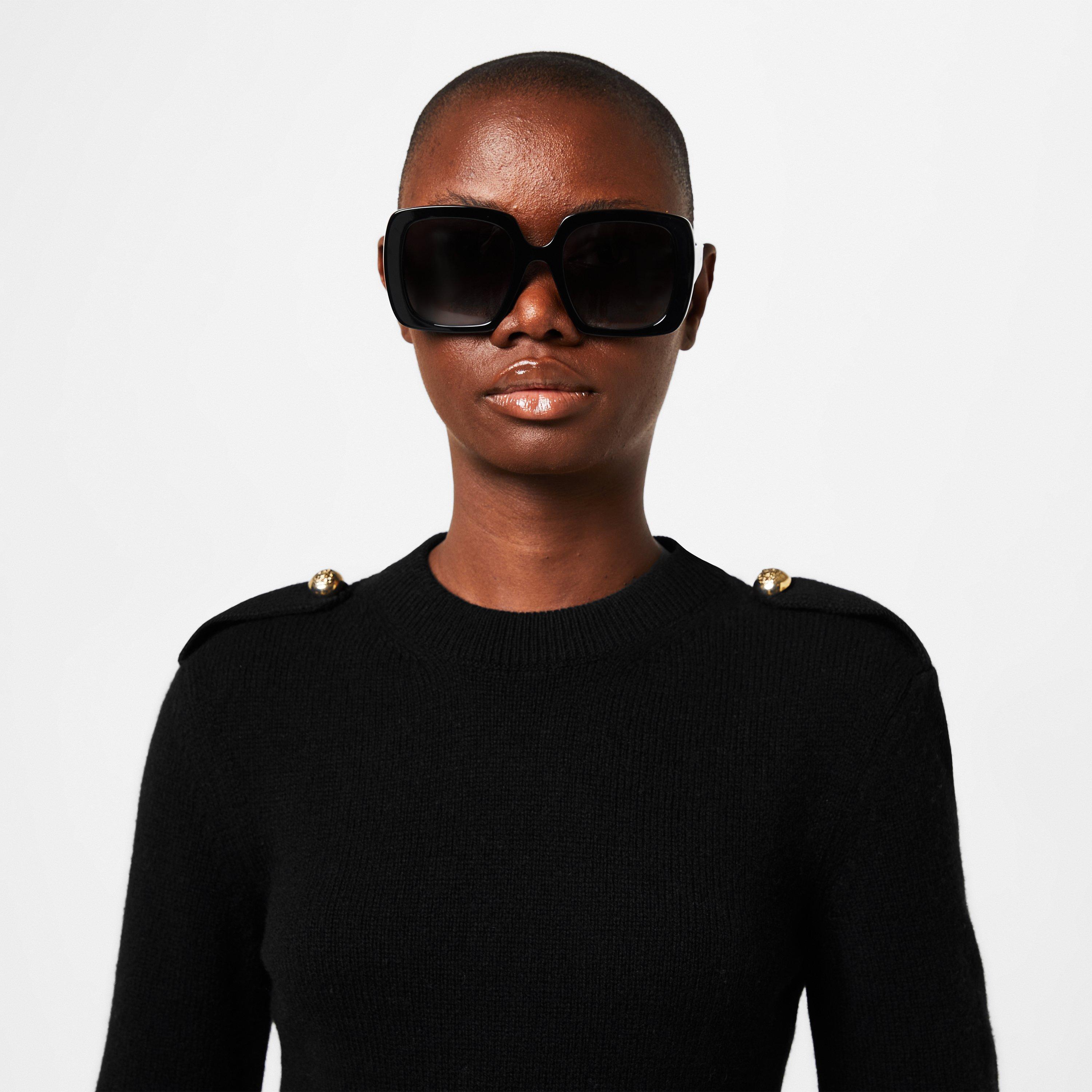 Black - Alexander McQueen - Women's Seal Oversized Sunglasses - 2