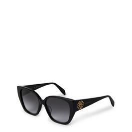Alexander McQueen Women's Signature Orchid Motif Oversized Cat-Eye Sunglasses