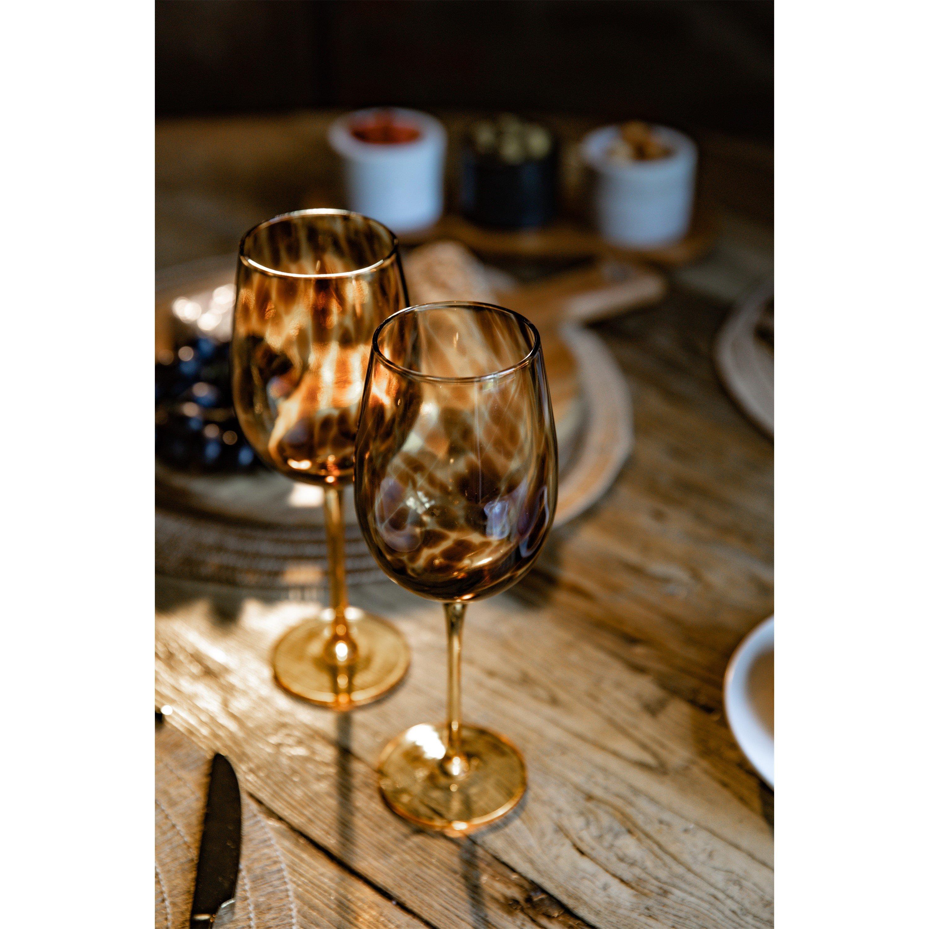 Brown - BarCraft - Tortoiseshell Patterned Wine Glasses - 5