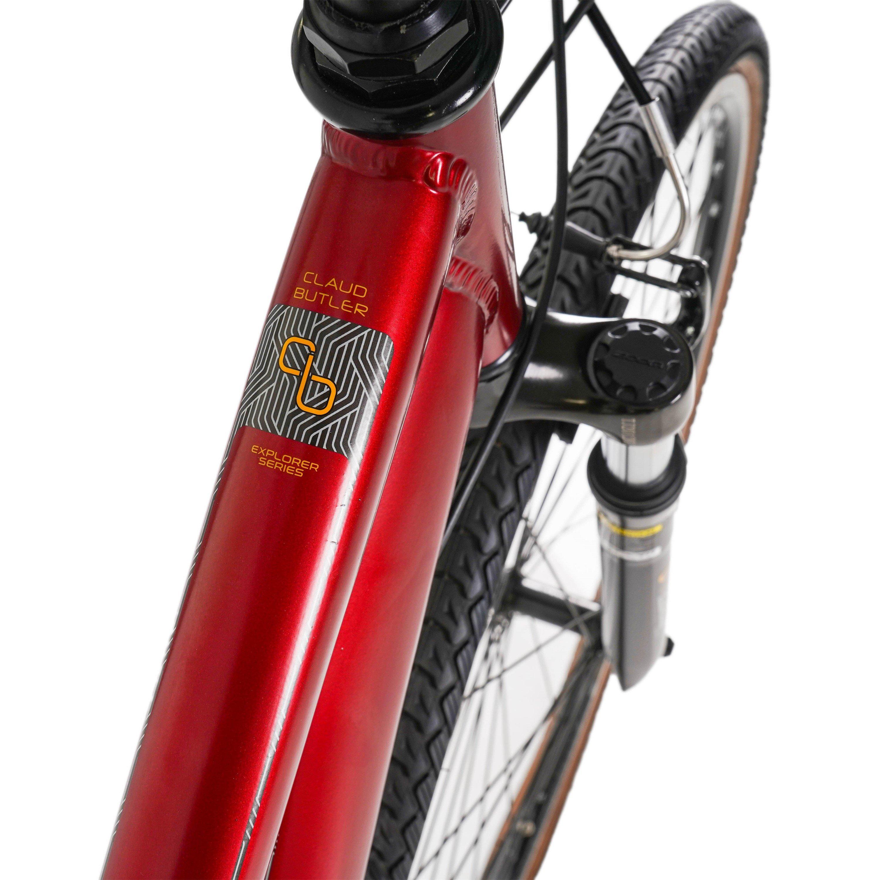 Red - Claud Butler - Claud Butler Explorer 2.0 Low Step Hybrid Bike - 7