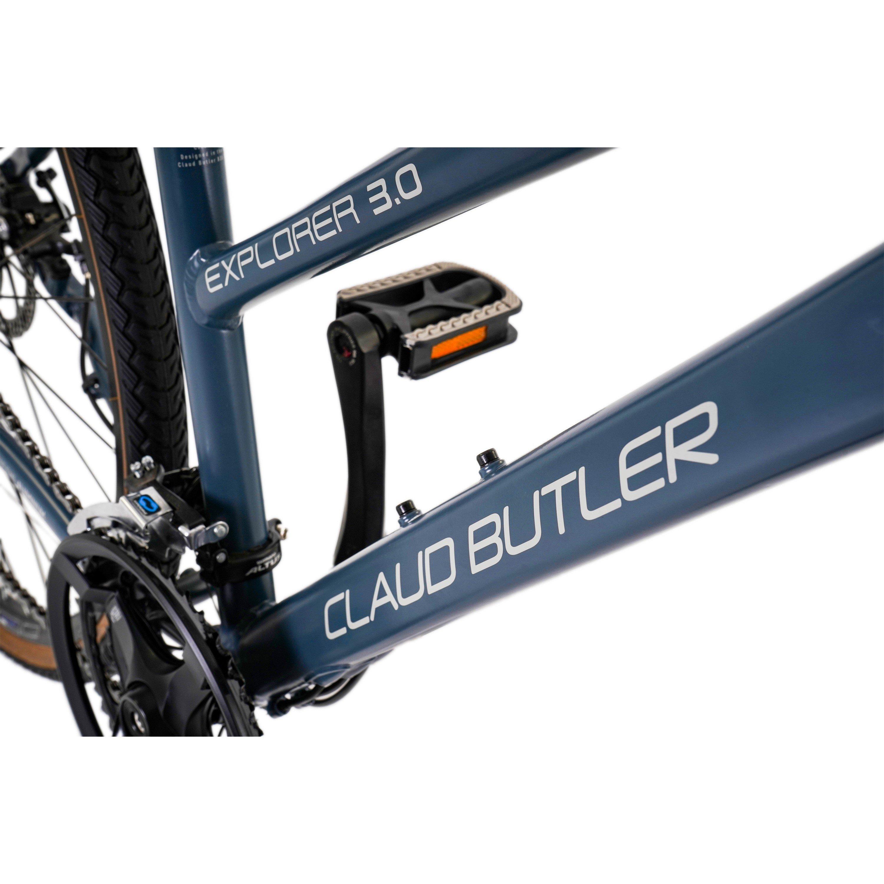 Grey - Claud Butler - Claud Butler Explorer 3.0 Low Step Hybrid Bike - 4