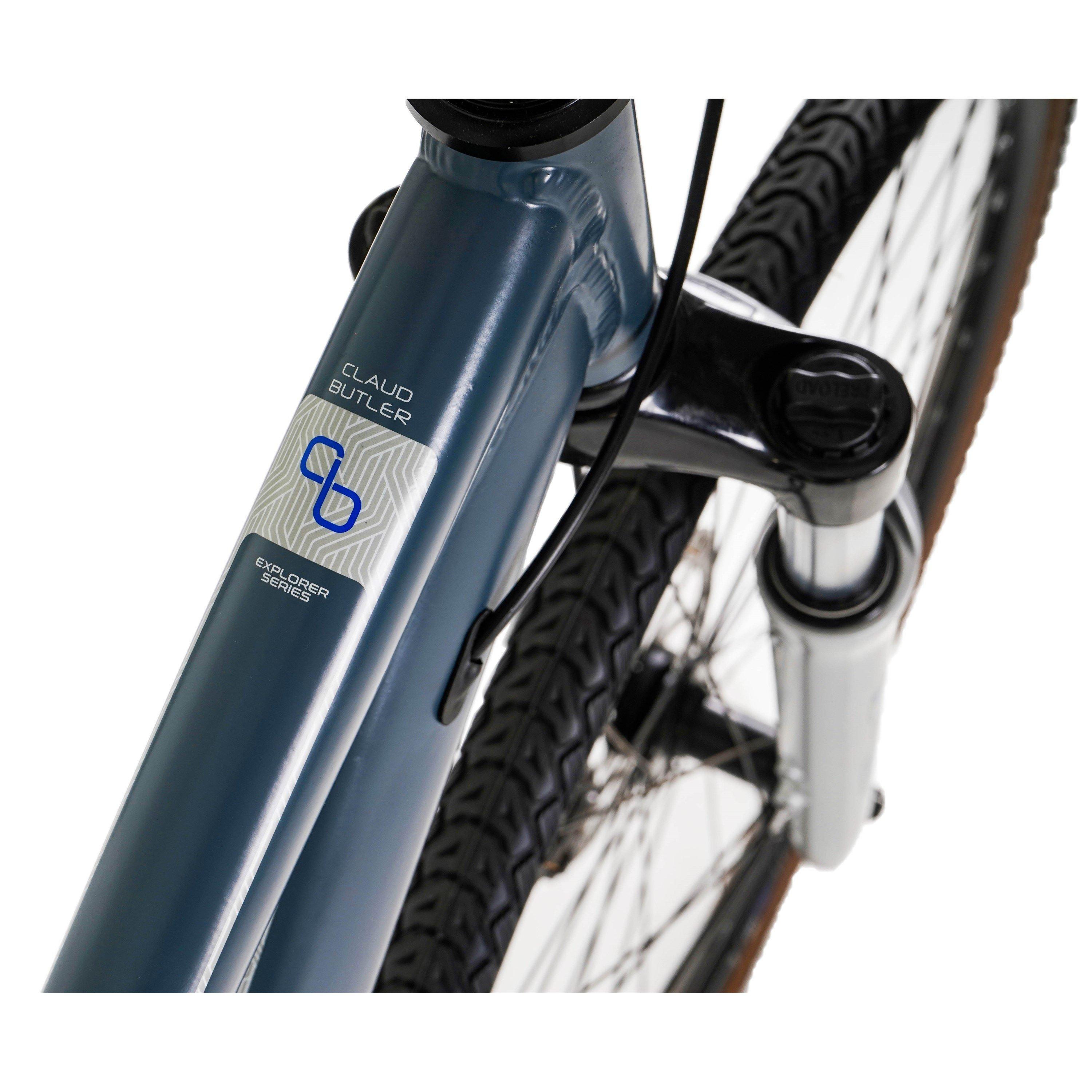 Grey - Claud Butler - Claud Butler Explorer 3.0 Low Step Hybrid Bike - 8